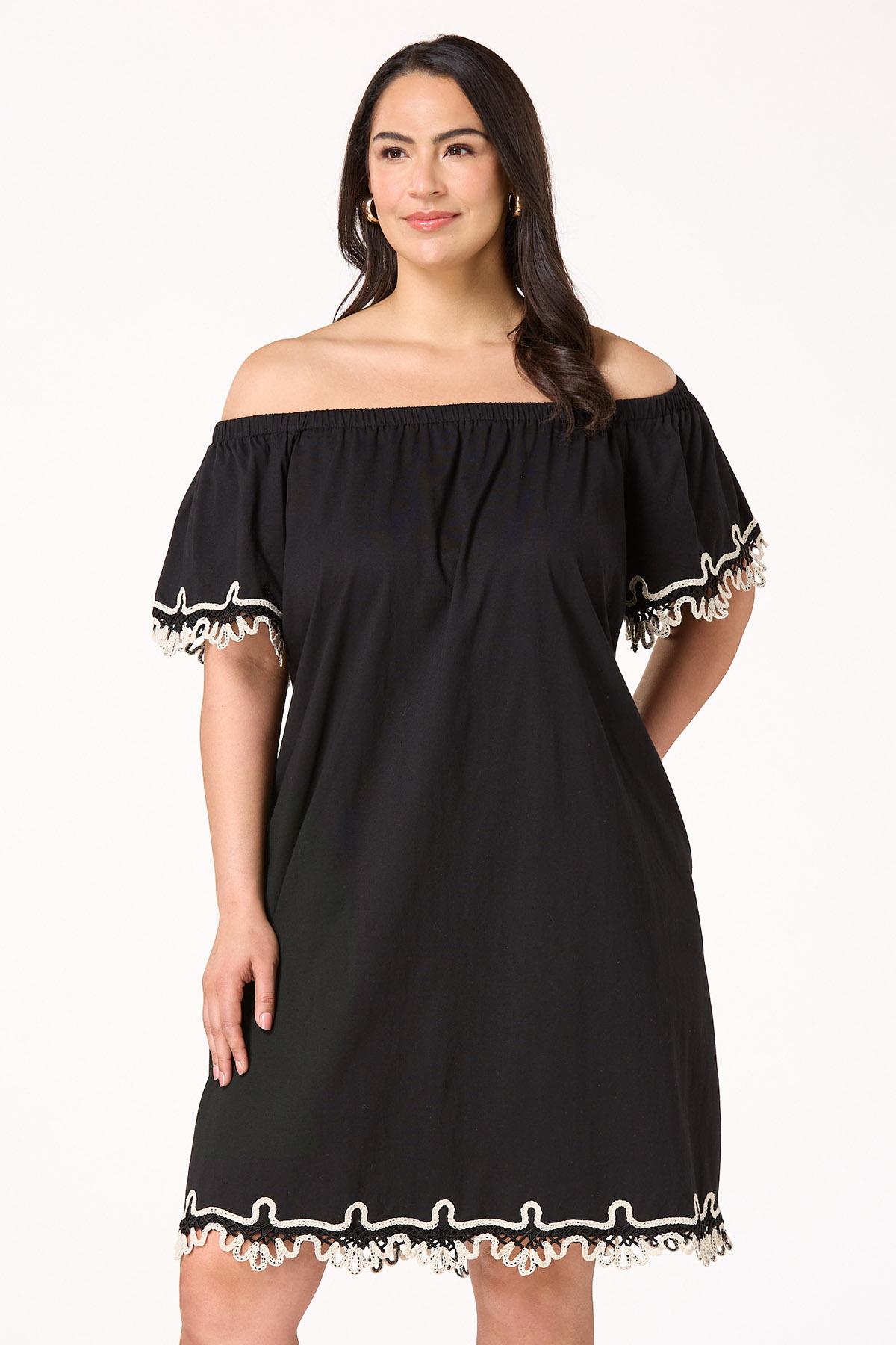  Cato Fashions | Cato Plus Size Crochet Trim Swing Dress