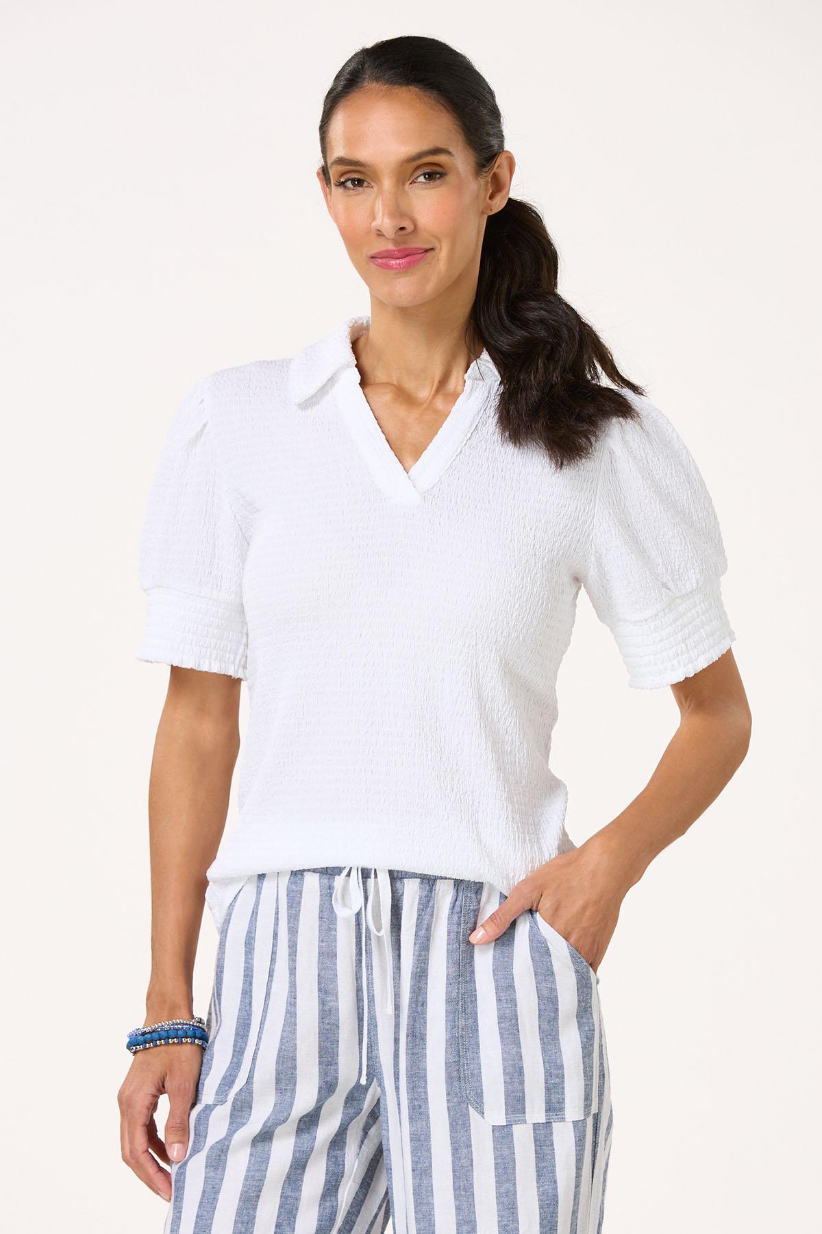 Cato Fashions | Cato Solid Smocked Sleeve Top