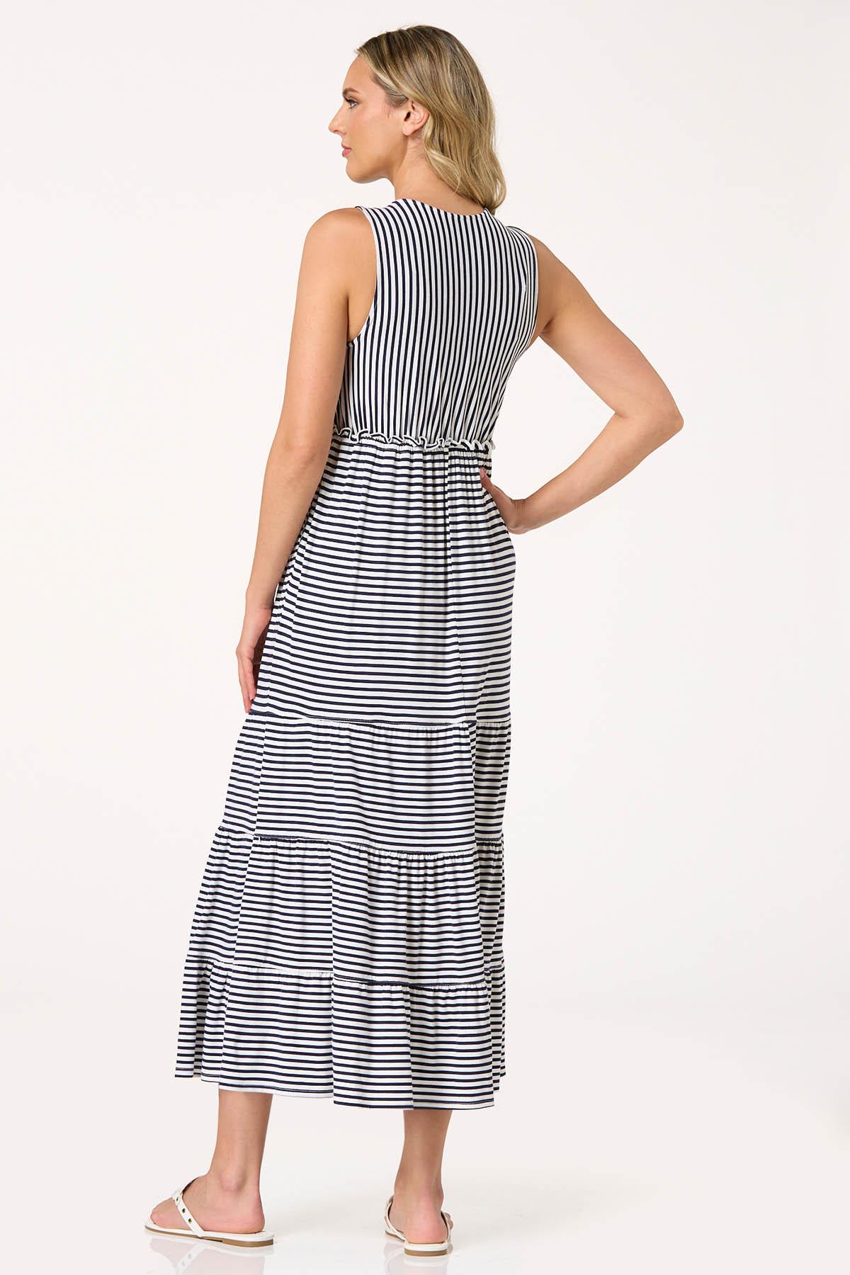  Cato Fashions | Cato Navy White Stripe Maxi Dress