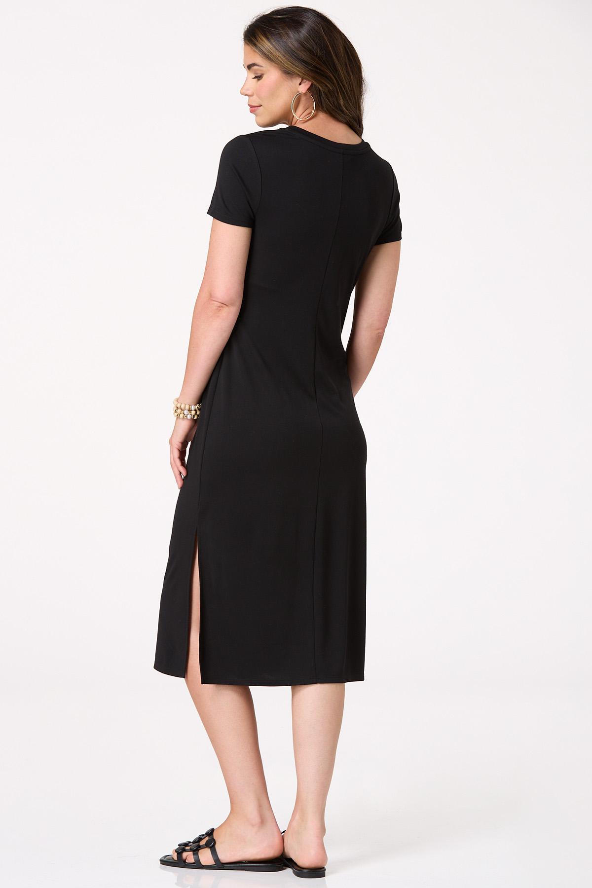  Cato Fashions | Cato Solid Side Tie Midi Dress