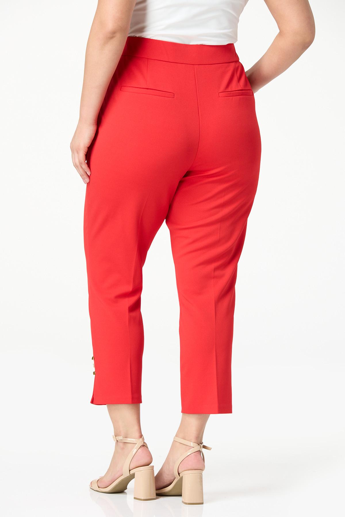  Cato Fashions | Cato Plus Size Button Slit Hem Cropped Pants
