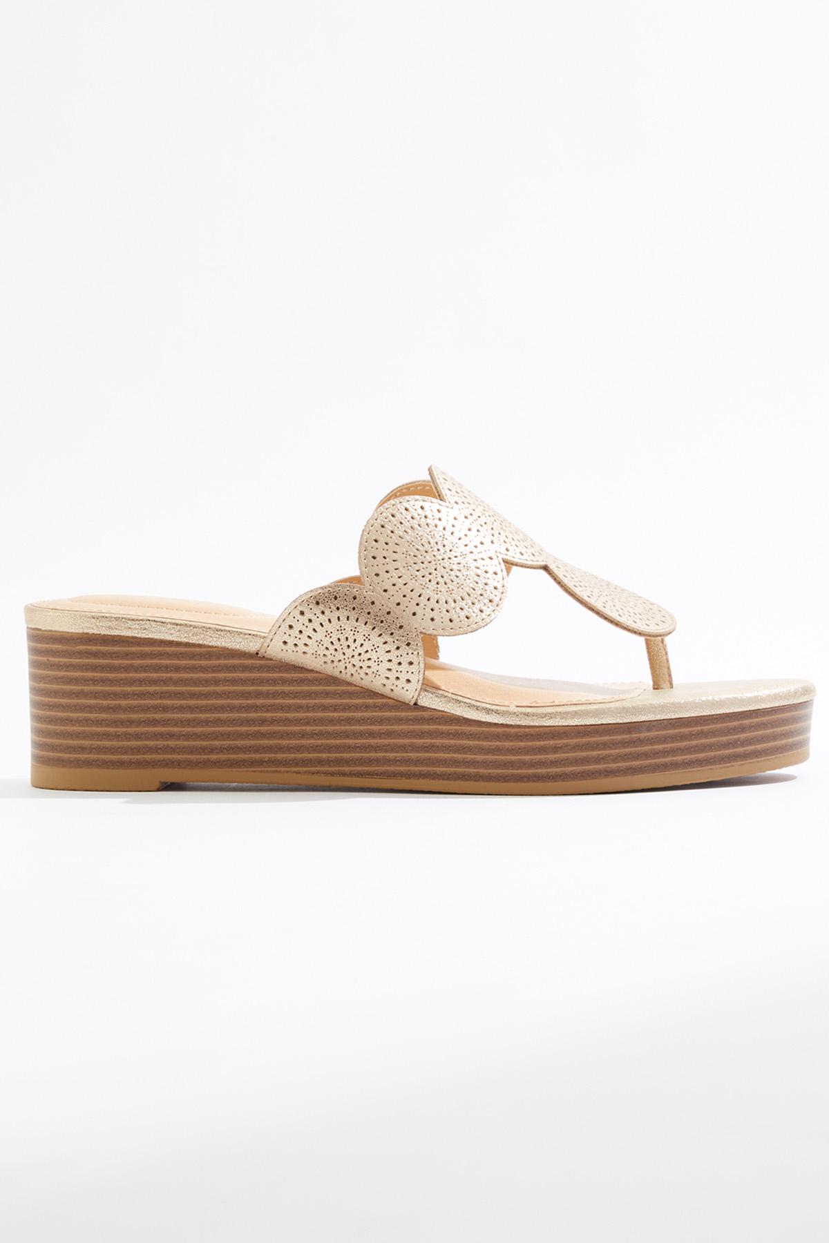  Cato Fashions | Cato Metallic Medallion Wedge Sandals