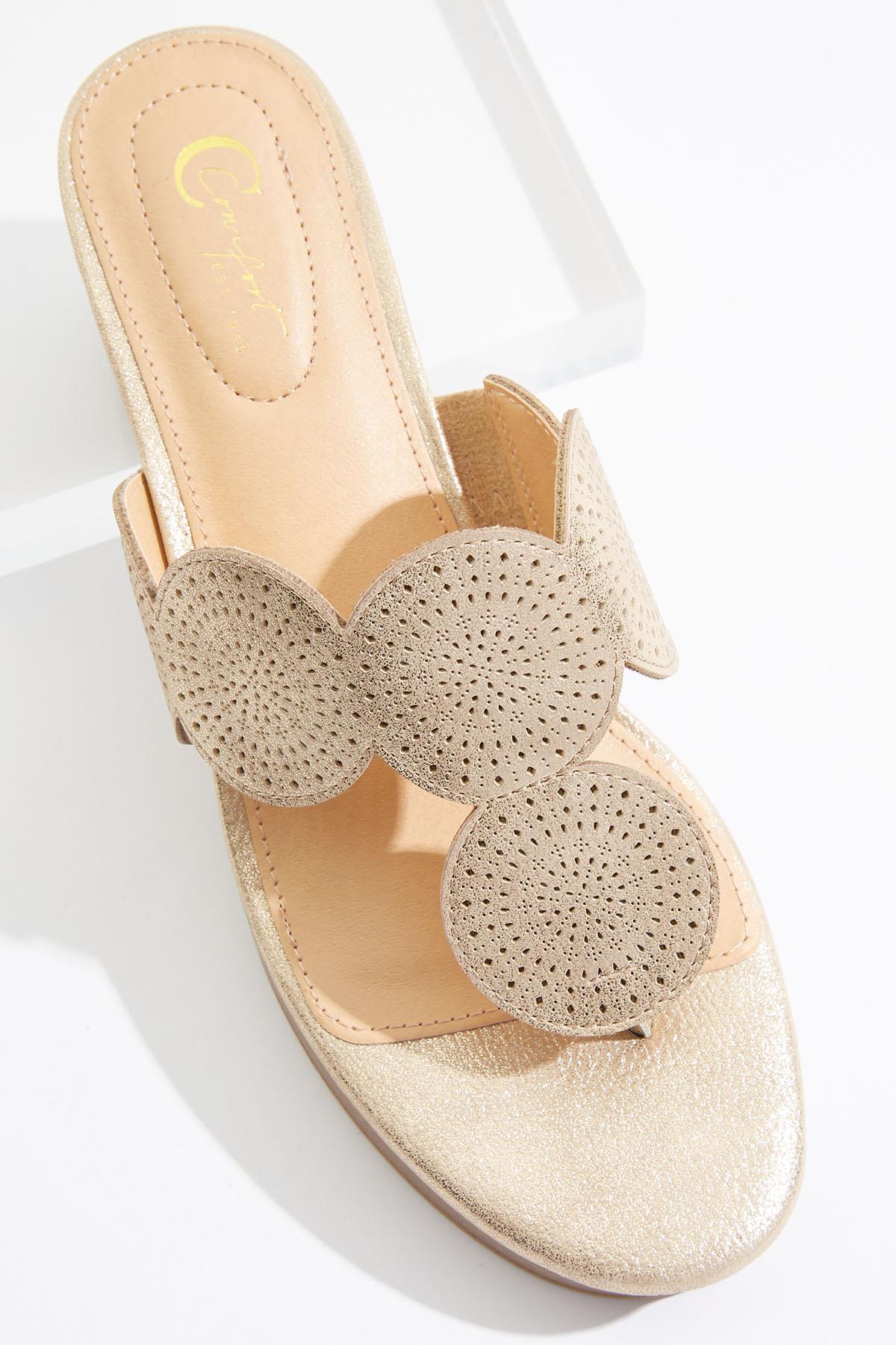  Cato Fashions | Cato Metallic Medallion Wedge Sandals