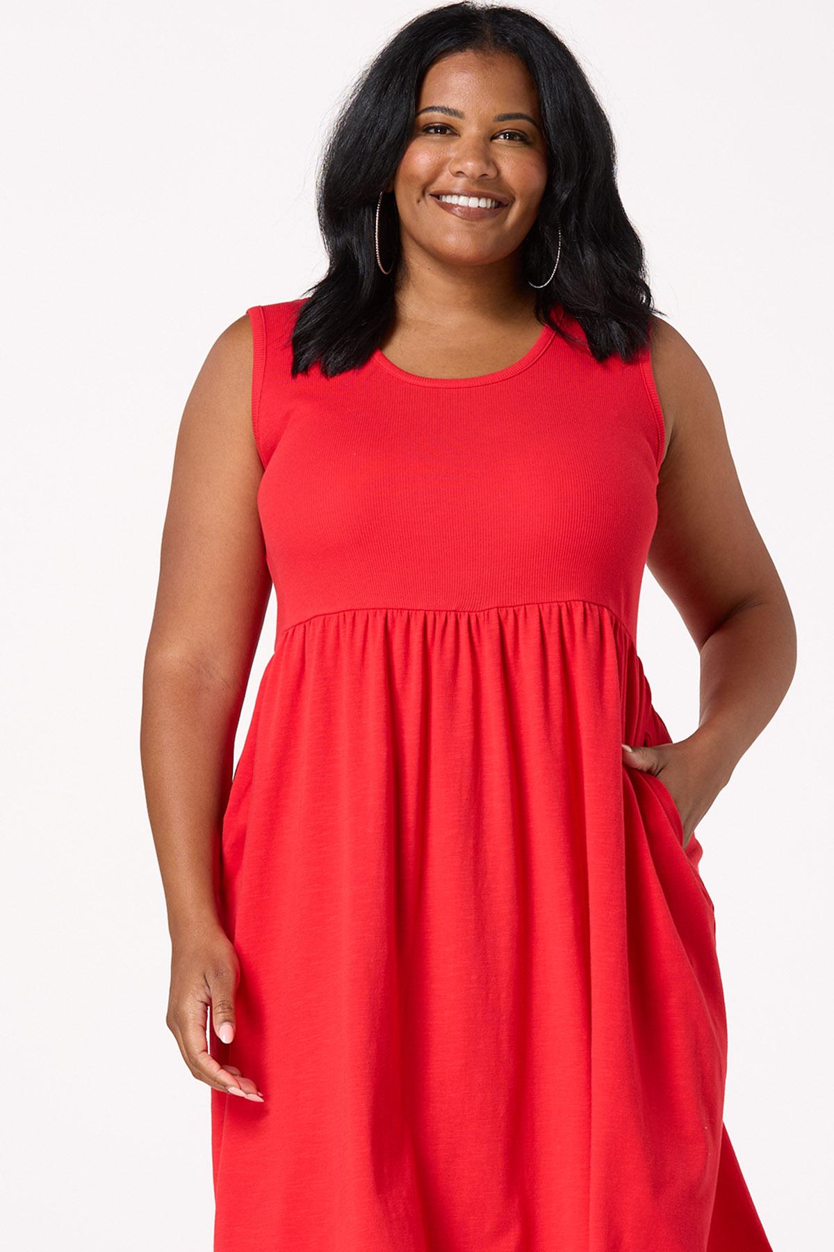  Cato Fashions | Cato Plus Size Mix Solid Ribbed Dress