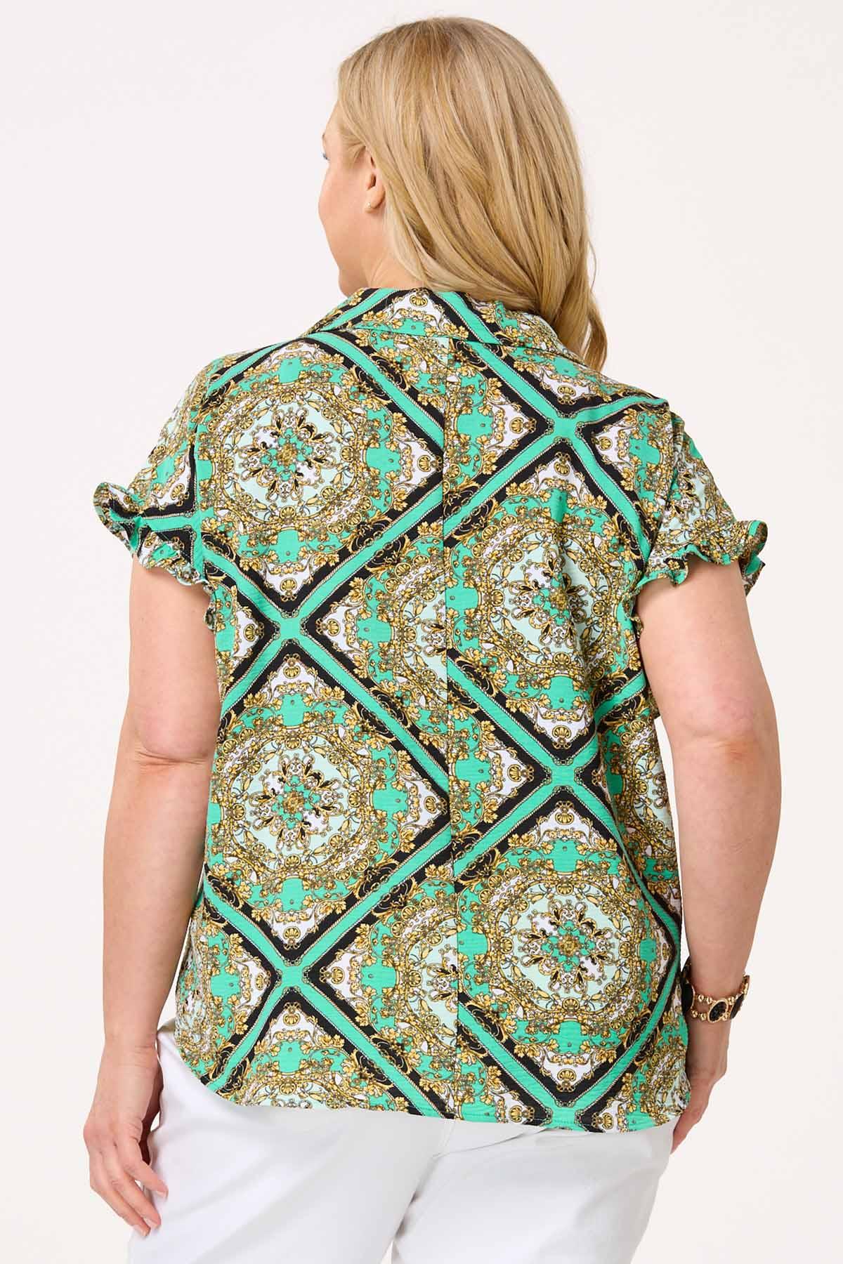 Cato Fashions | Cato Plus Size Gold Vine Medallion Shirt