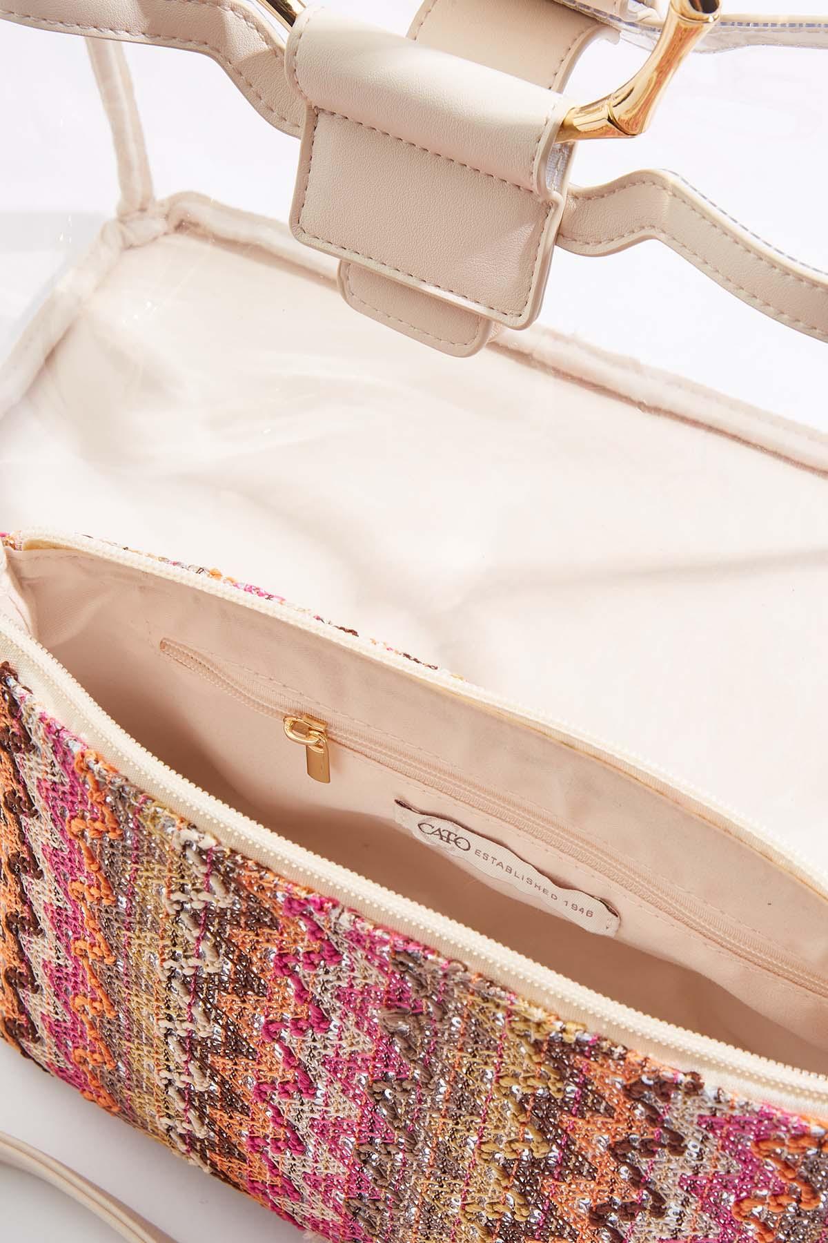 Cato Fashions | Cato Metal Bamboo Handle Lucite Satchel Set