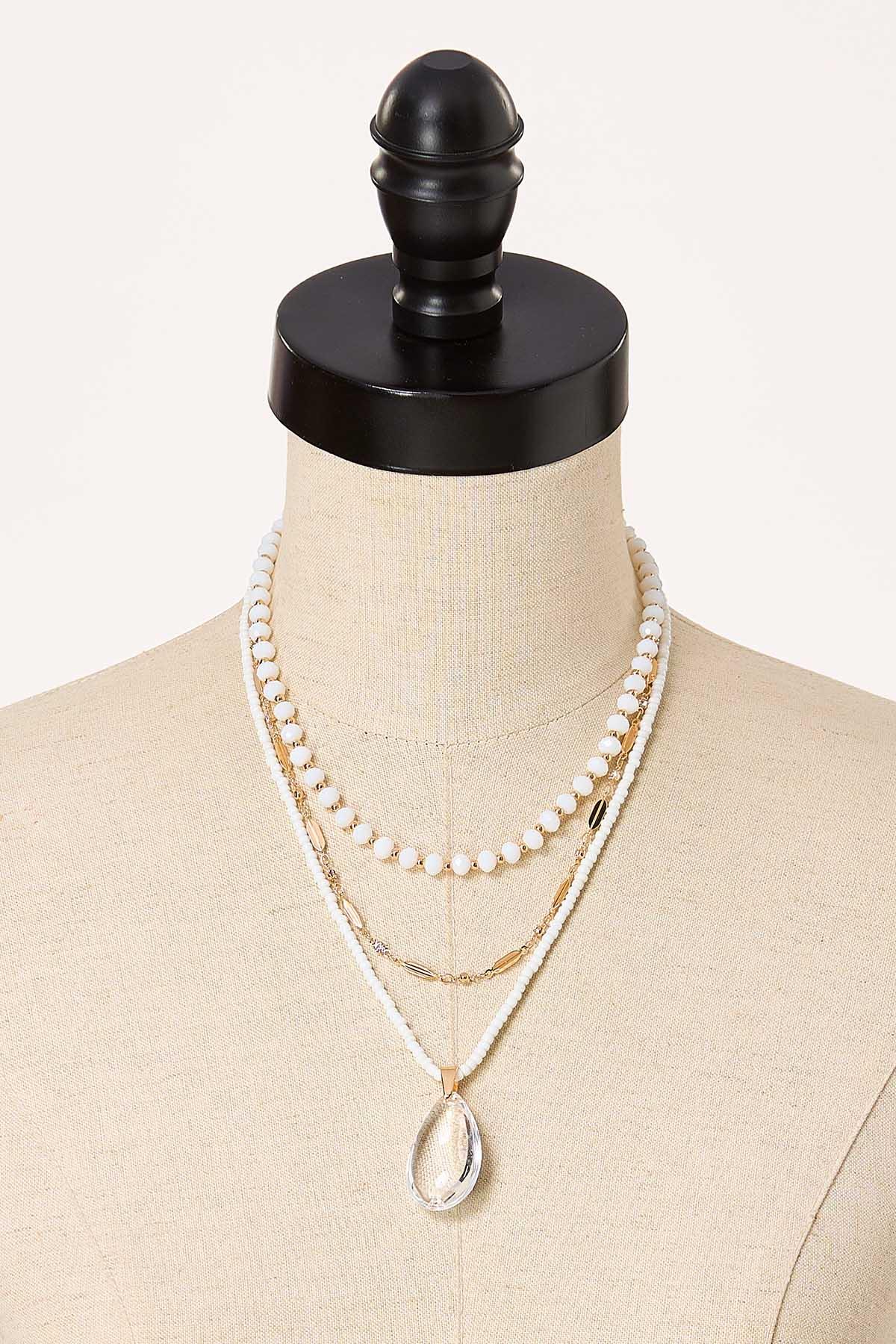  Cato Fashions | Cato Glass Tear Chain Layered Necklace