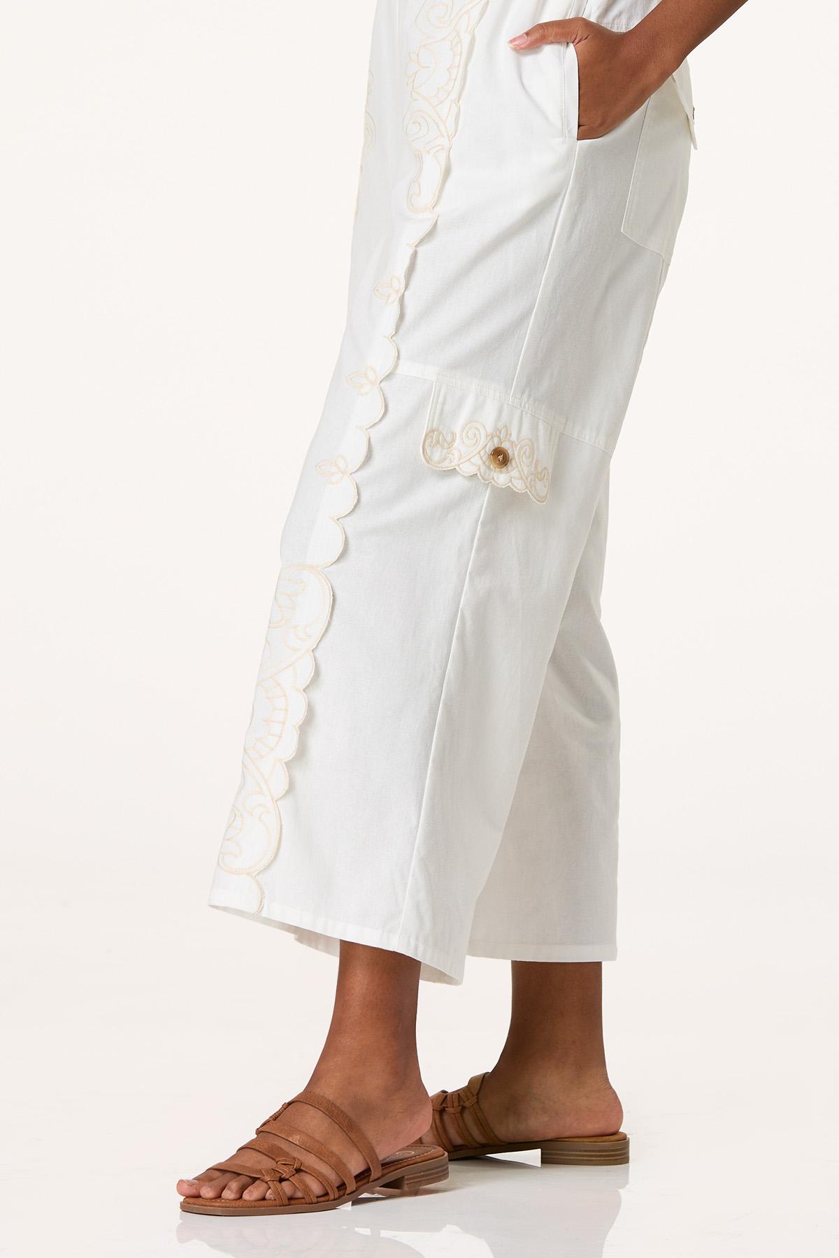 Cato Fashions | Cato Cropped Embroidered Wide Leg Pants