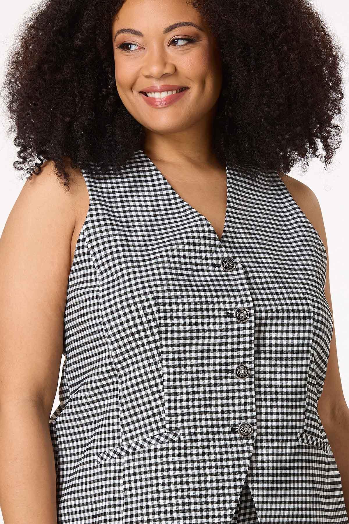  Cato Fashions | Cato Plus Size Gingham Bengaline Vest