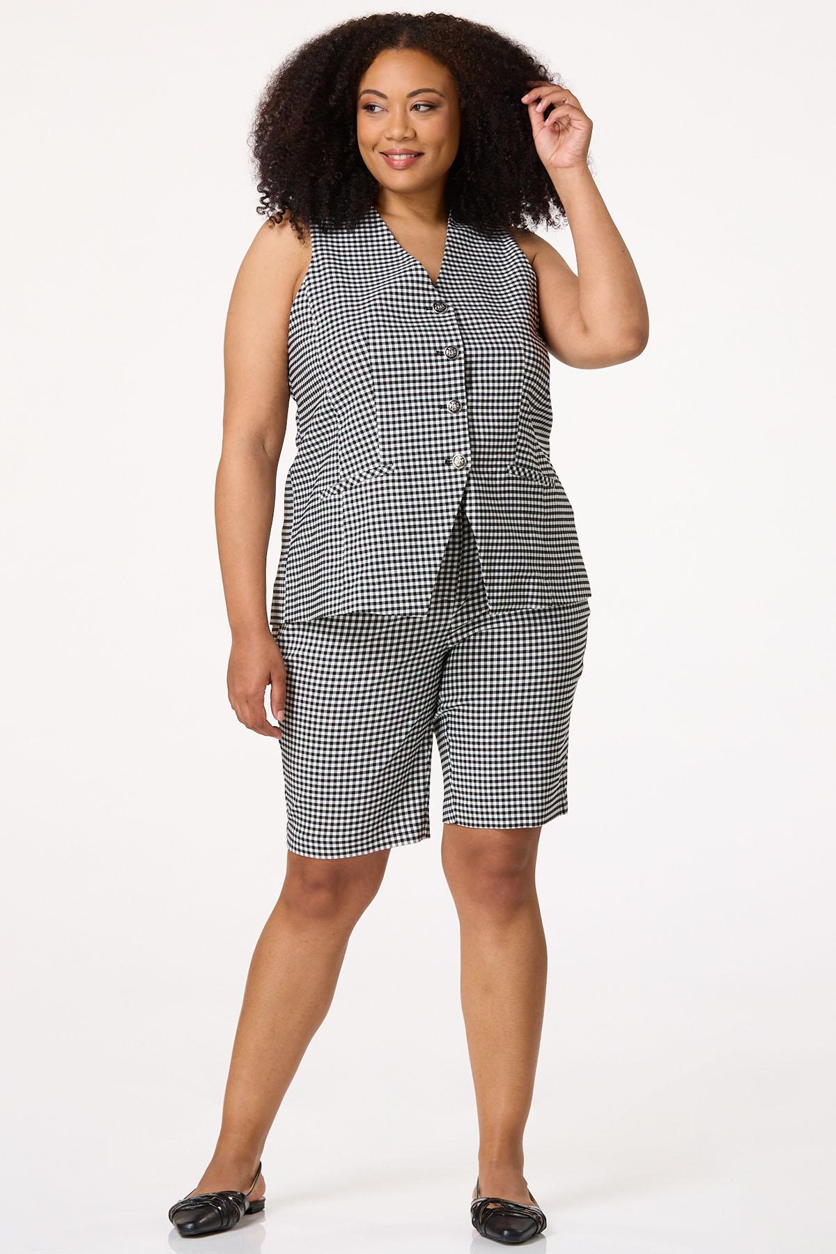  Cato Fashions | Cato Plus Size Gingham Bengaline Shorts