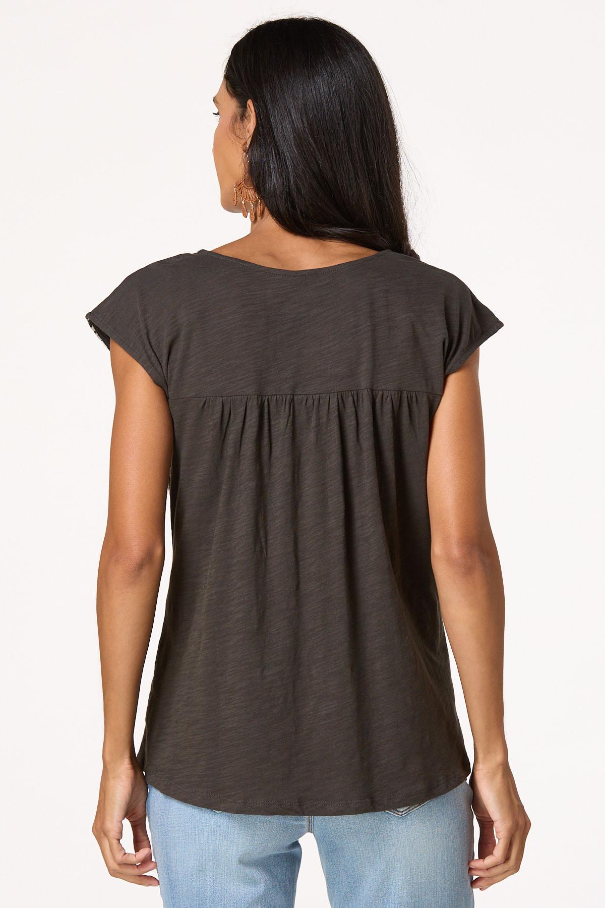  Cato Fashions | Cato Tasseled Embroidered Shoulder Tee
