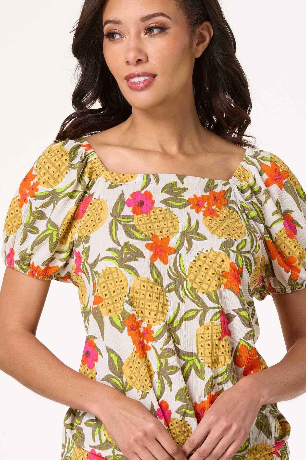  Cato Fashions | Cato Textured Pineapple Tie Hem Top