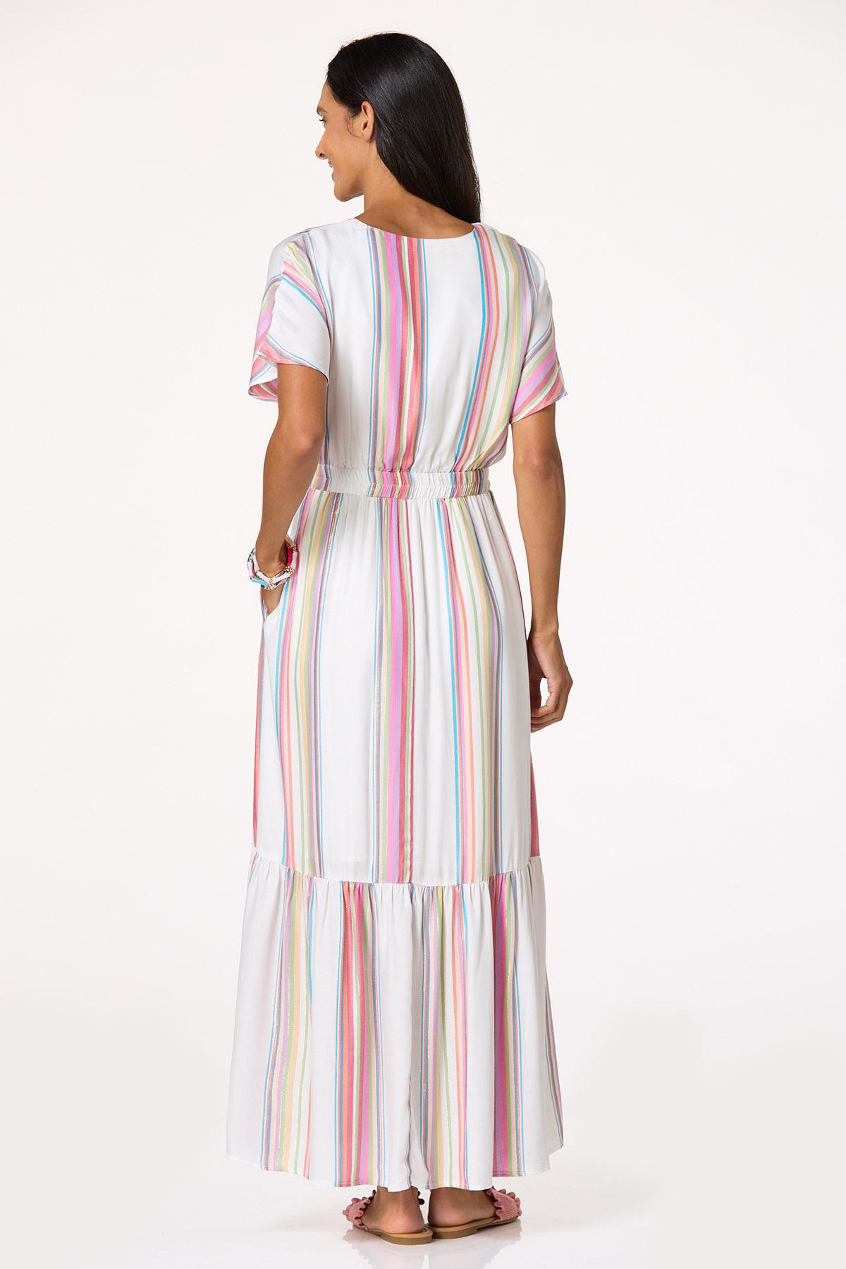  Cato Fashions | Cato Multicolor Striped Tassel Waist Dress