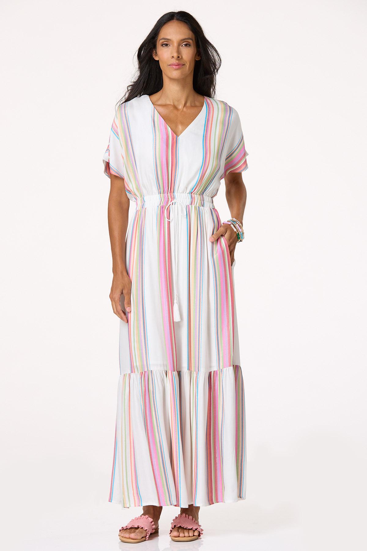  Cato Fashions | Cato Multicolor Striped Tassel Waist Dress