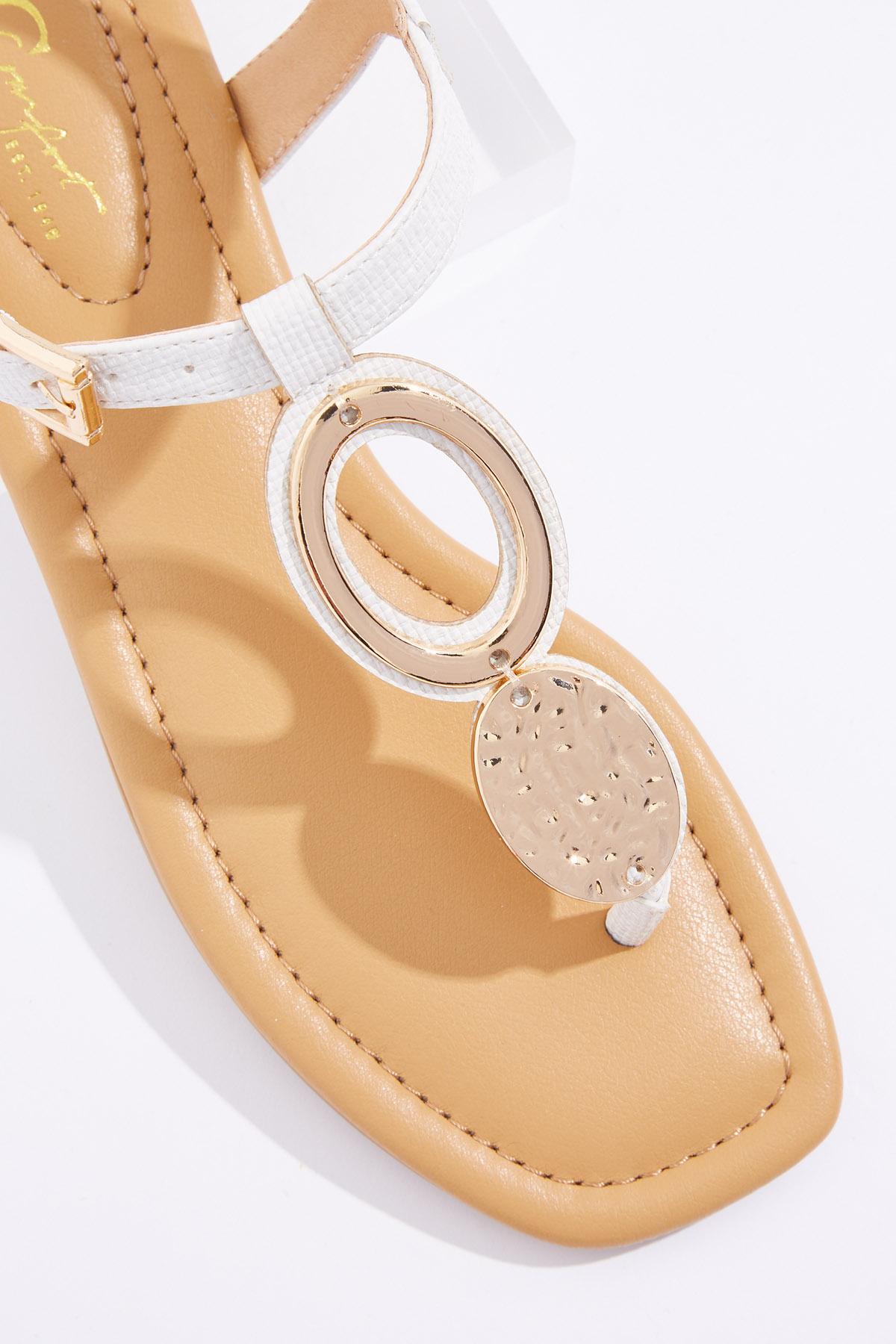 Cato Fashions | Cato Hammered Hoop Thong Sandals