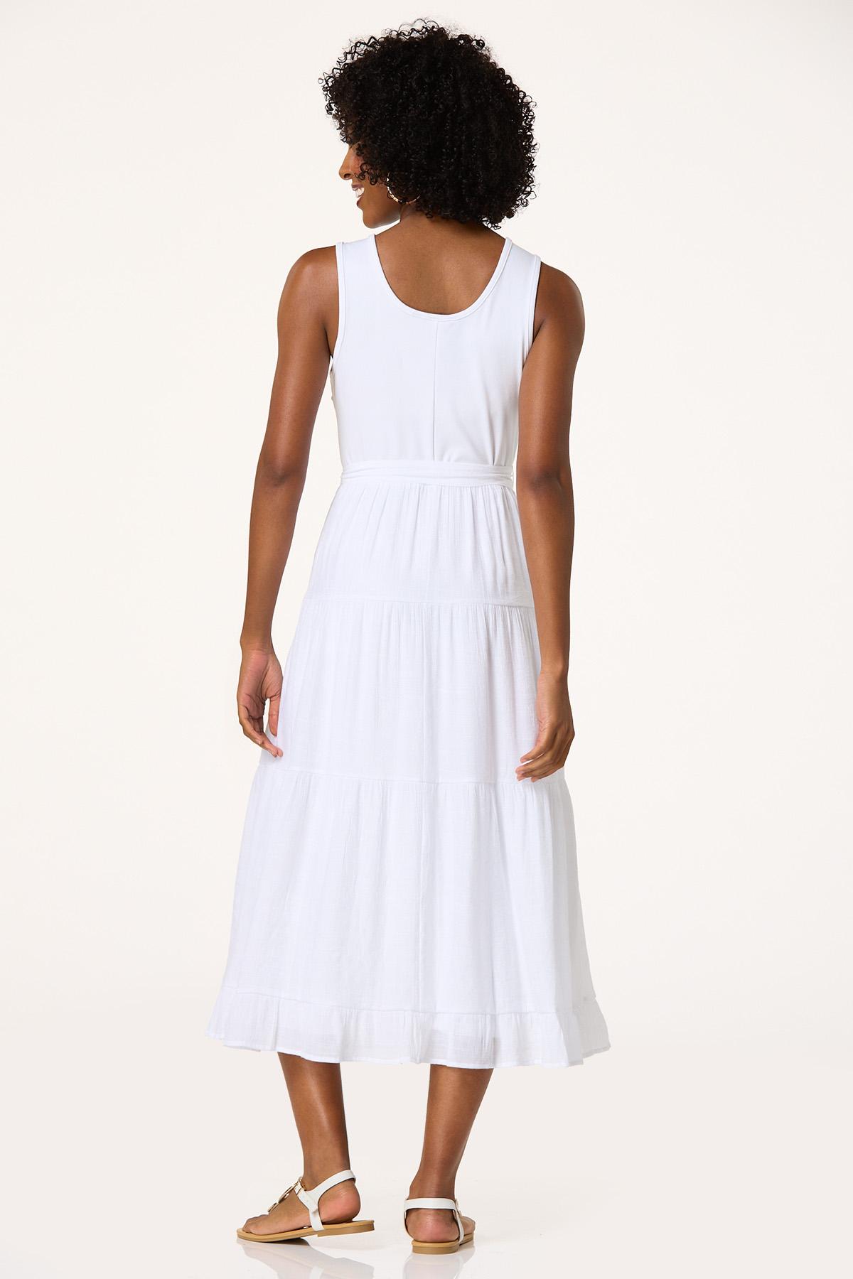  Cato Fashions | Cato White Twofer Midi Dress