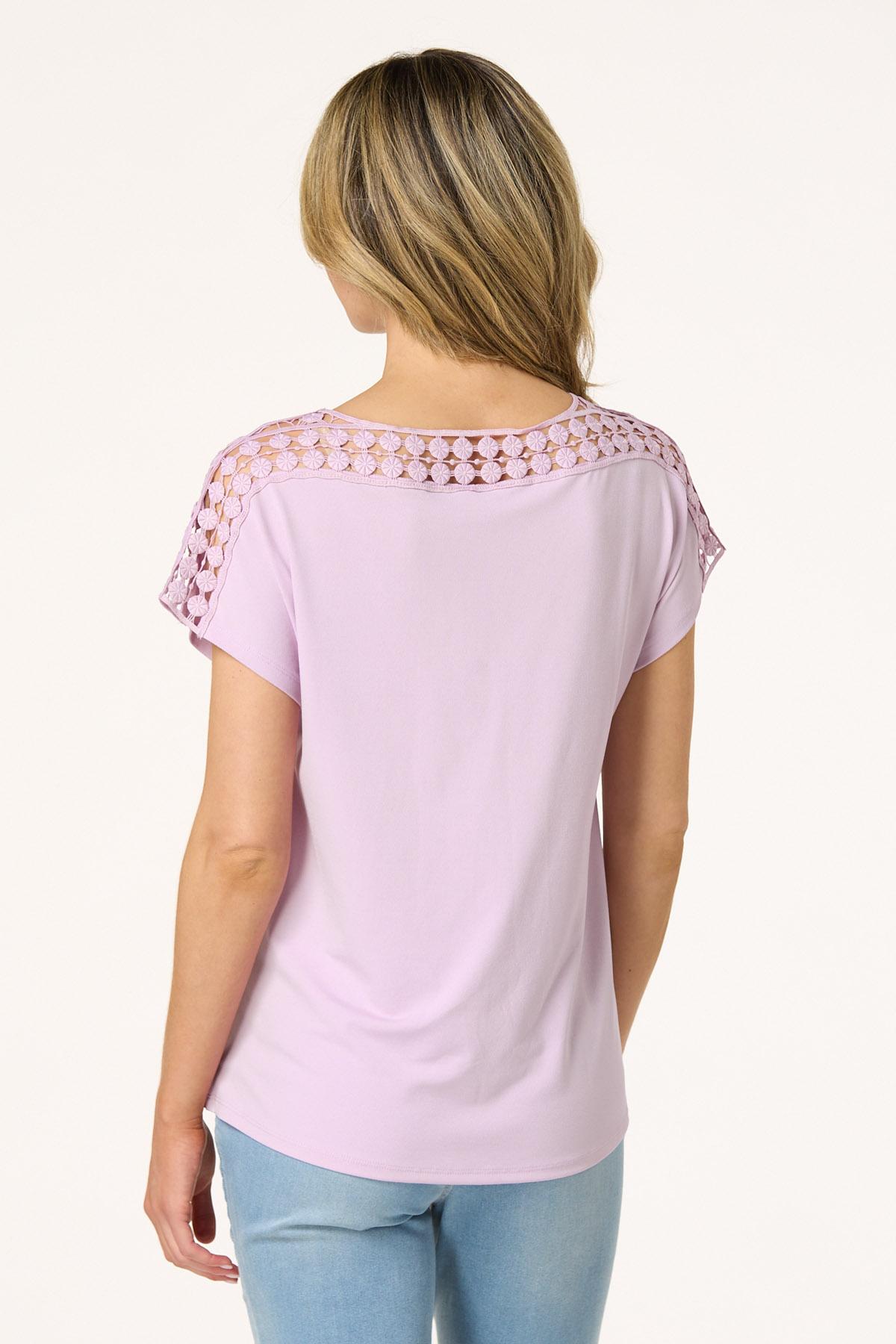  Cato Fashions | Cato Crochet Trim Top