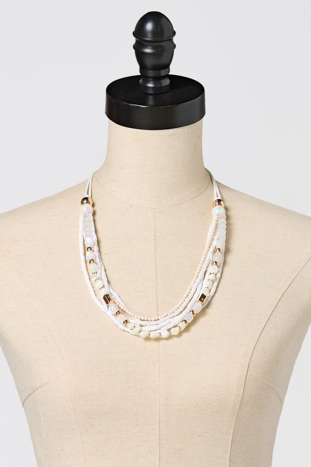  Cato Fashions | Cato Semi- Precious Bead Layered Cord Necklace