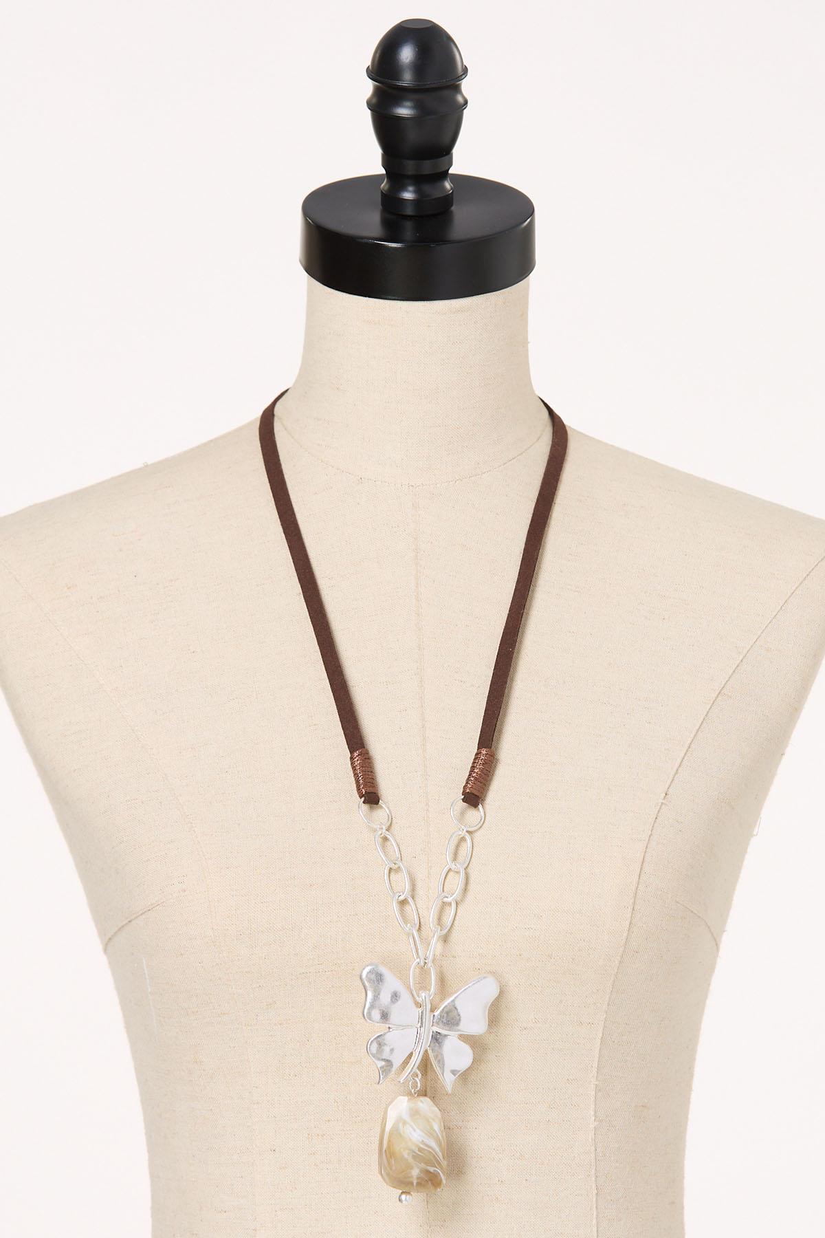  Cato Fashions | Cato Faux Suede Butterfly Pendant Necklace