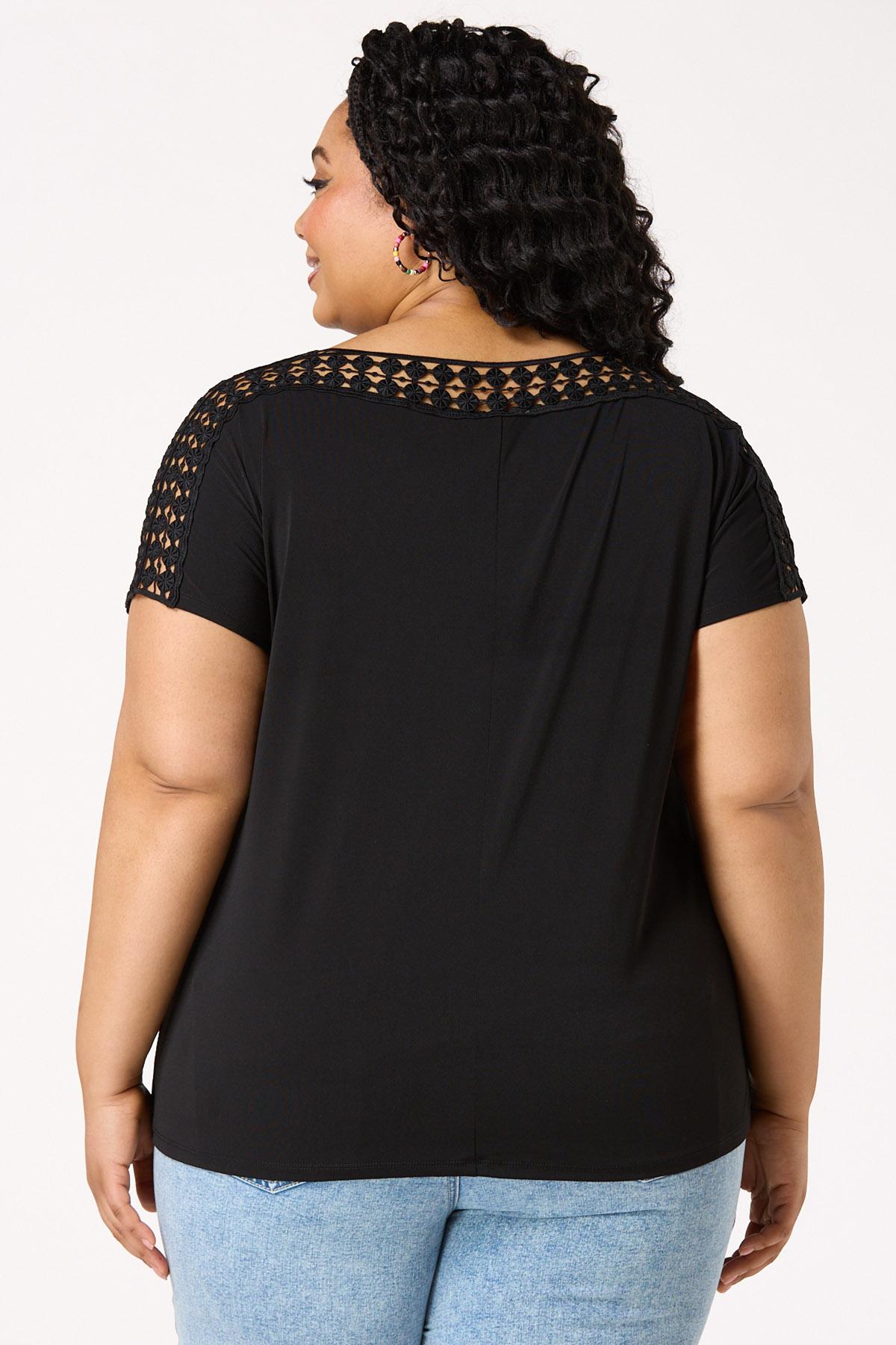 Cato Fashions | Cato Plus Size Crochet Trim Top