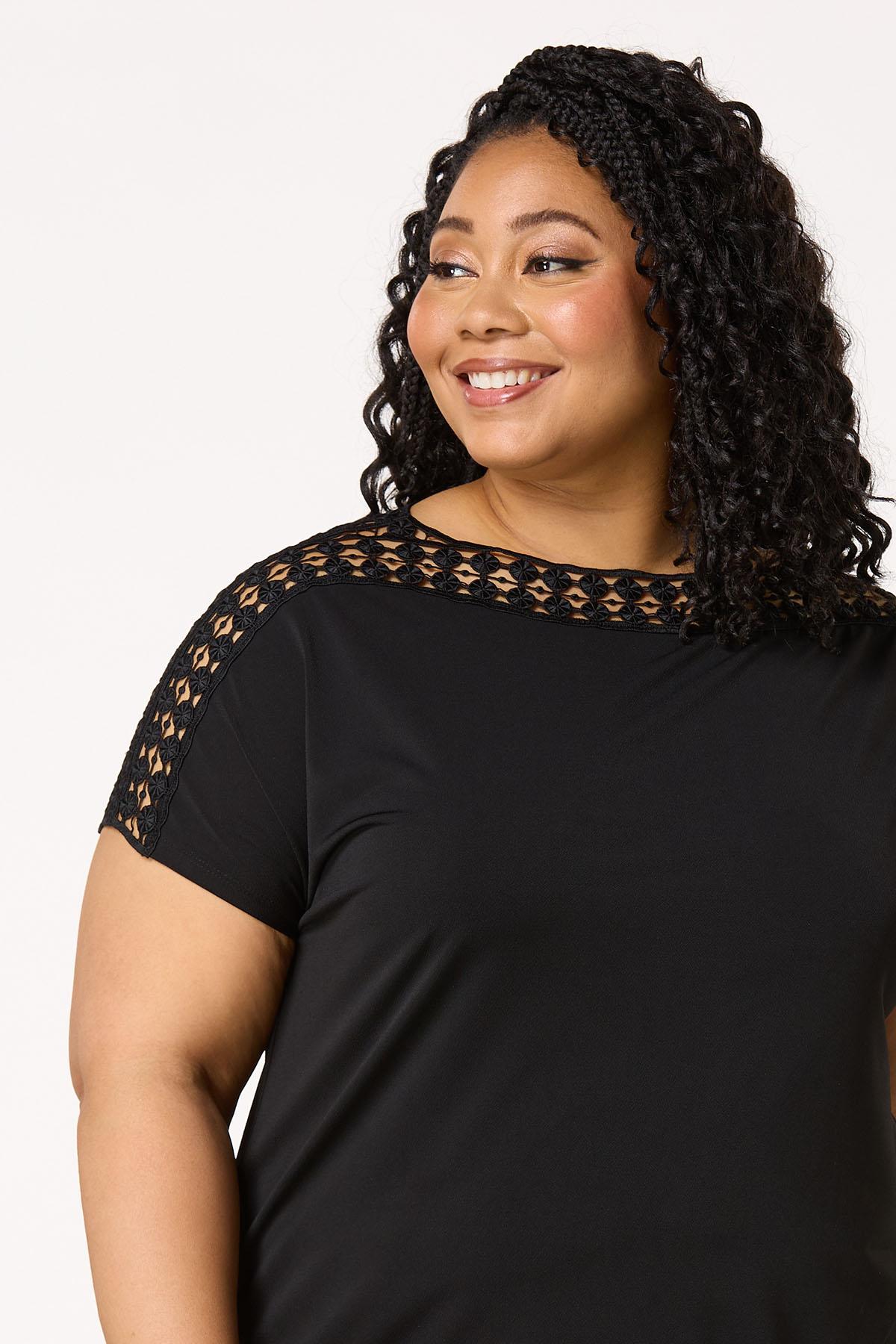 Cato Fashions | Cato Plus Size Crochet Trim Top