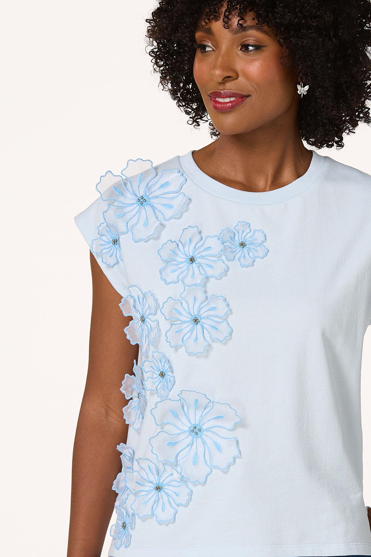 Cato Fashions | Cato Flower Applique Tee