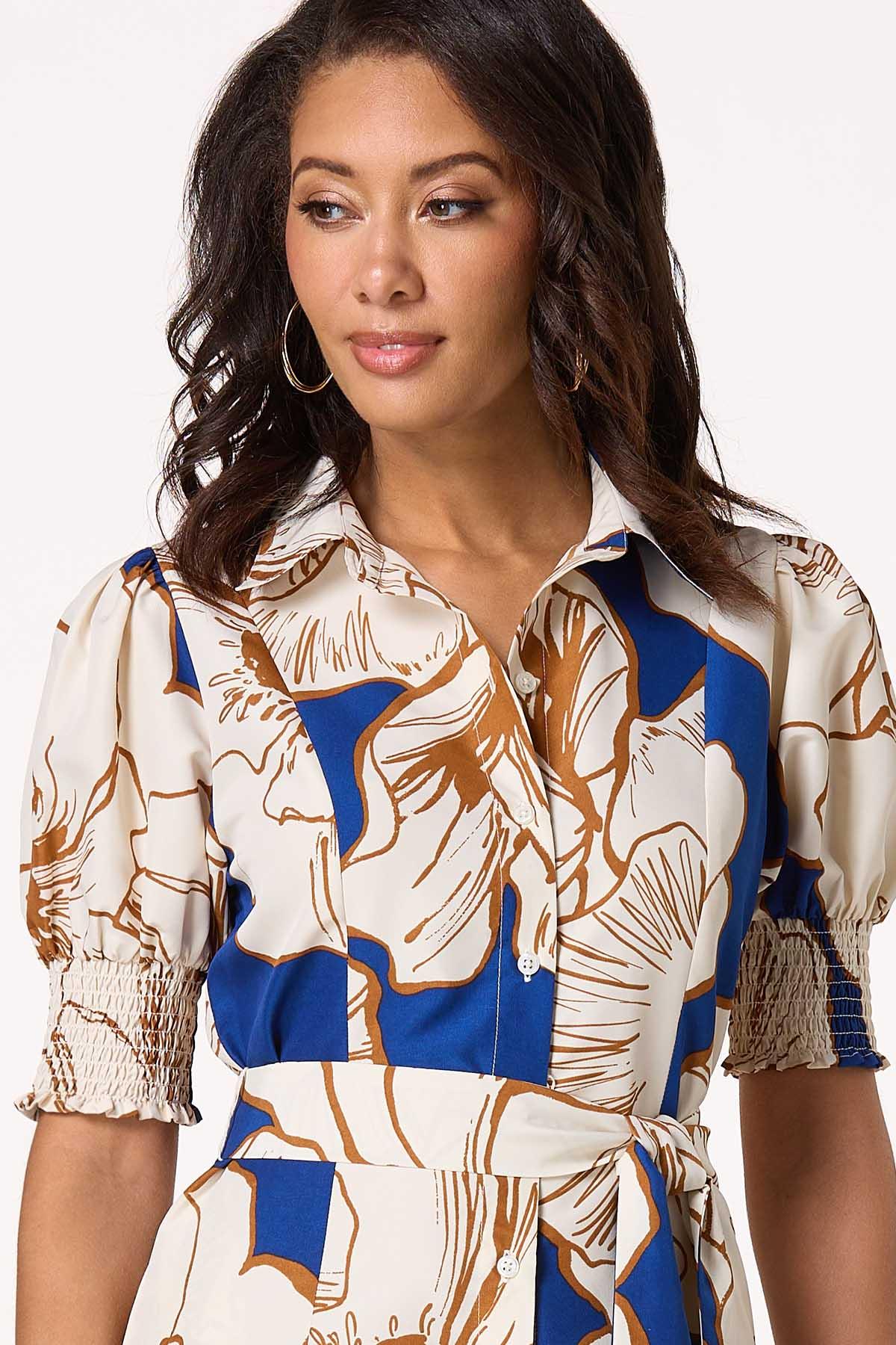  Cato Fashions | Cato Bold Floral Puff Sleeve Dress