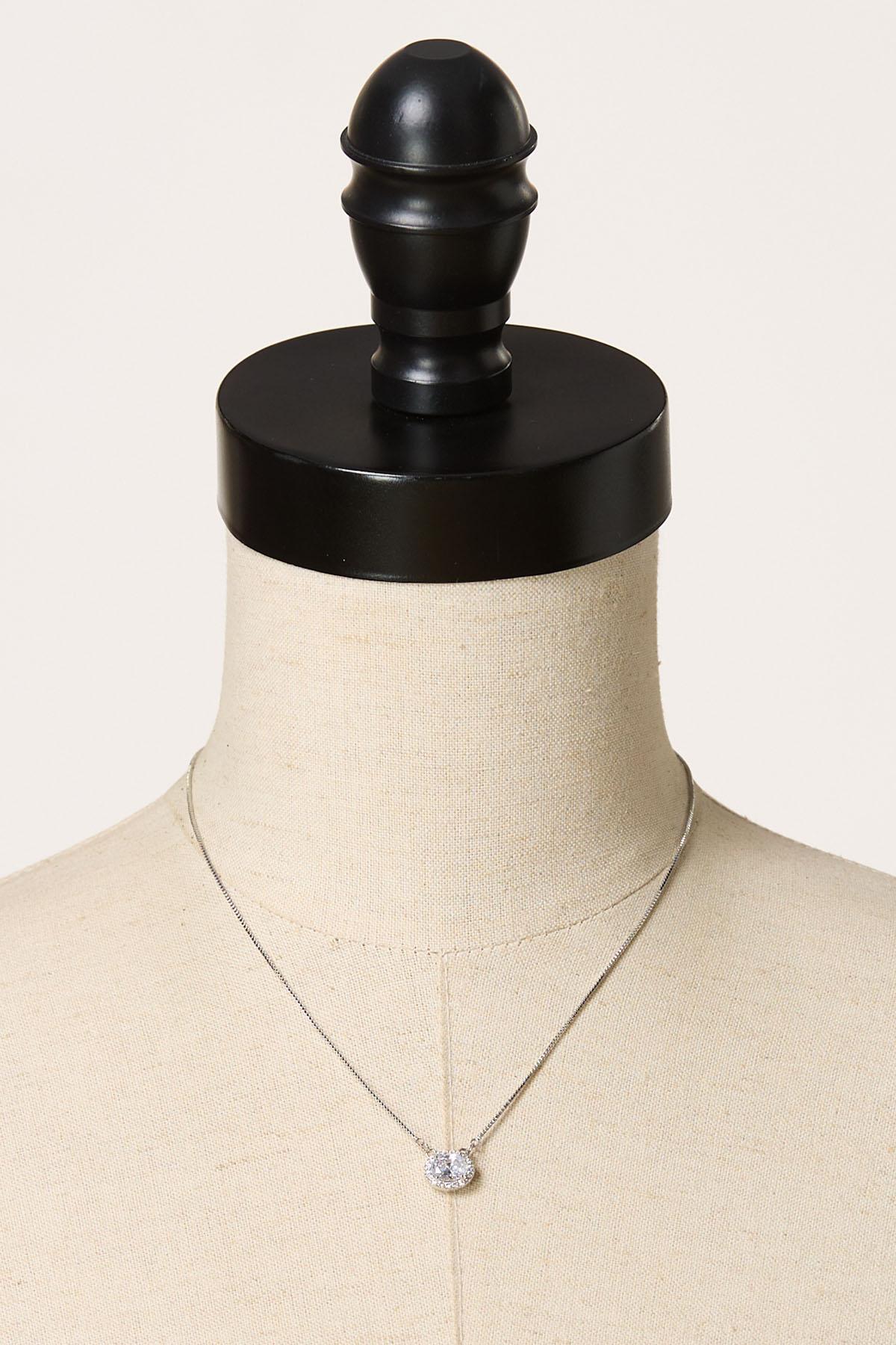  Cato Fashions | Cato Cubic Zirconia Oval Pendant Necklace Set