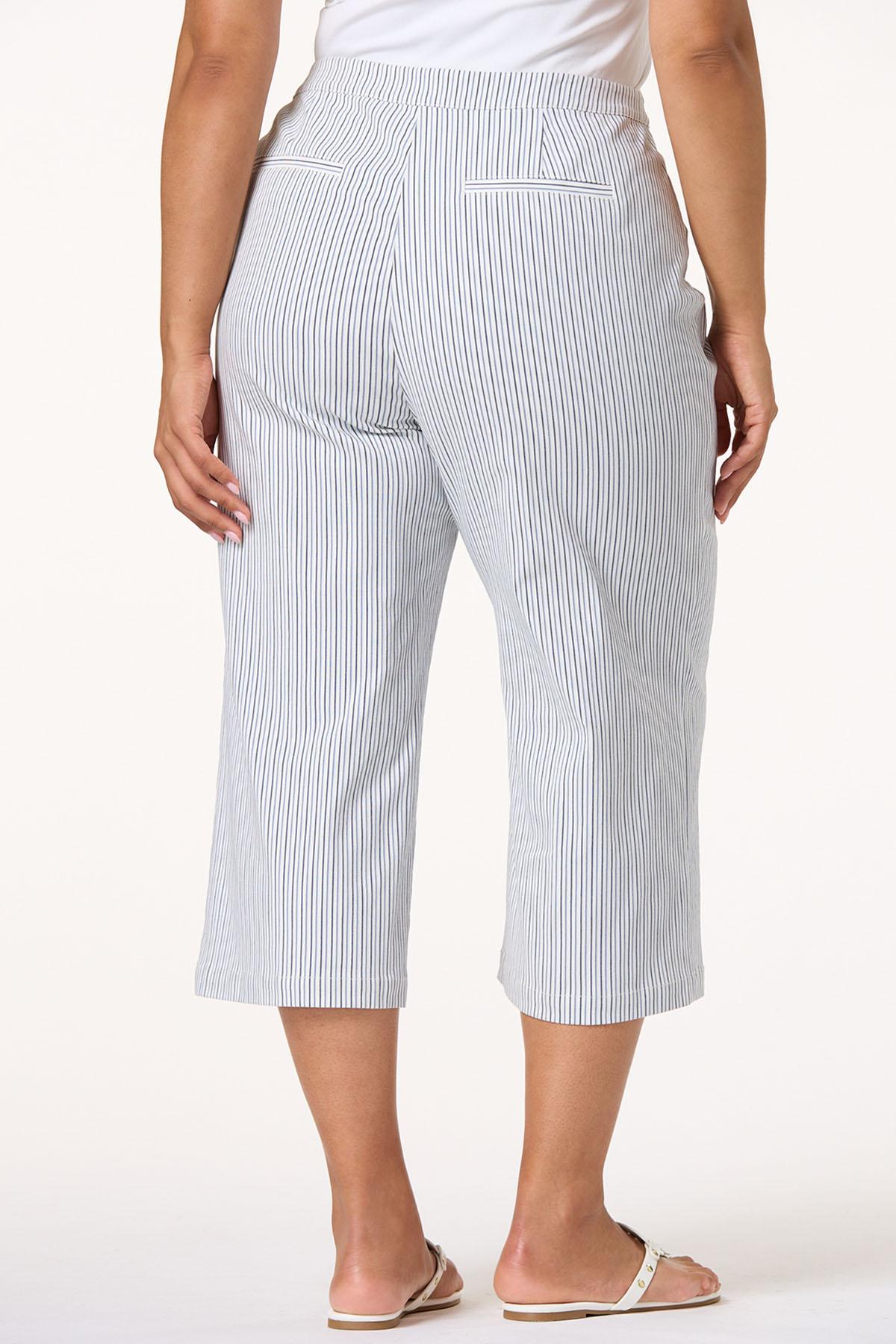  Cato Fashions | Cato Plus Size Cropped Stripe Bengaline Pants
