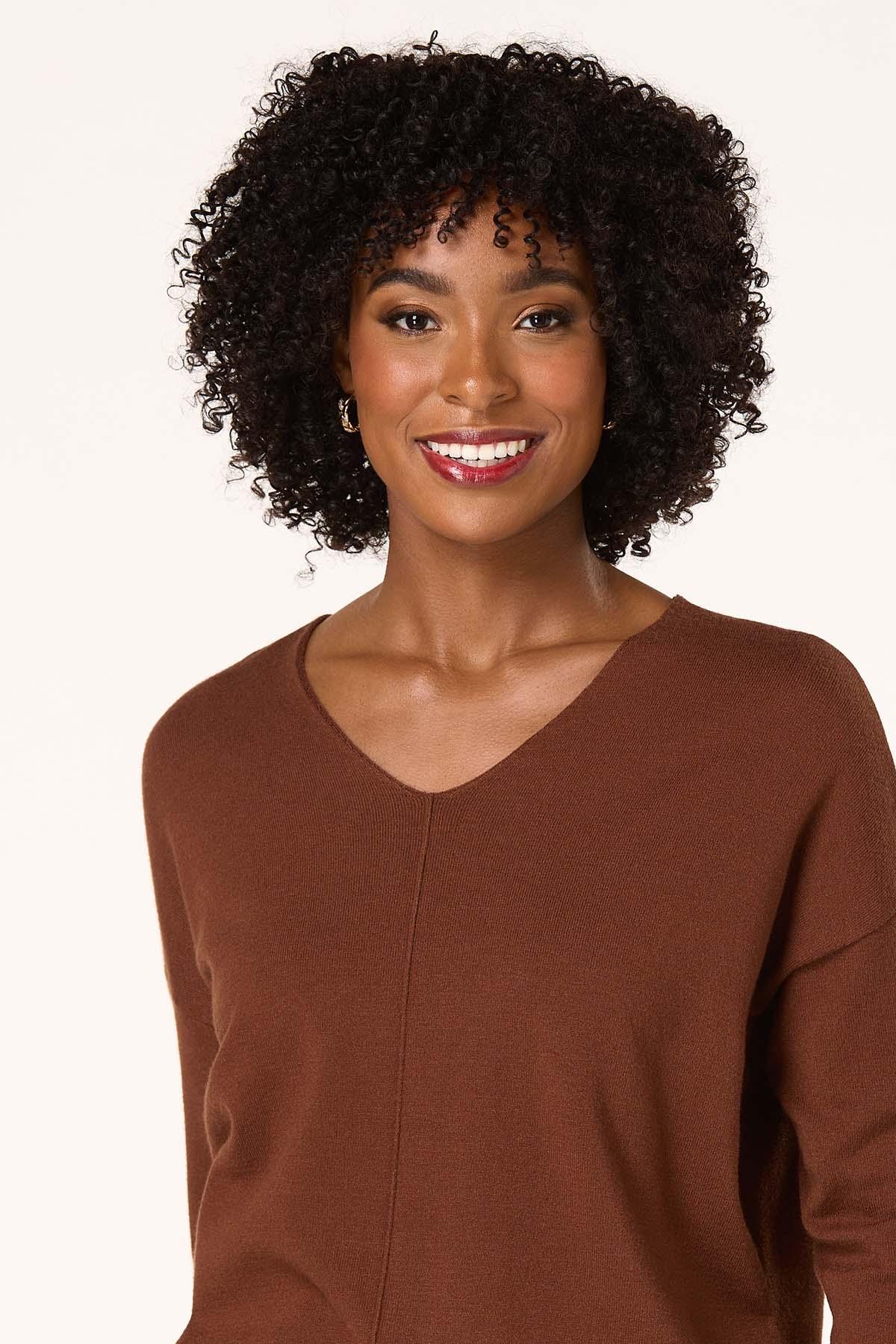  Cato Fashions | Cato Seamed V- Neck Sweater