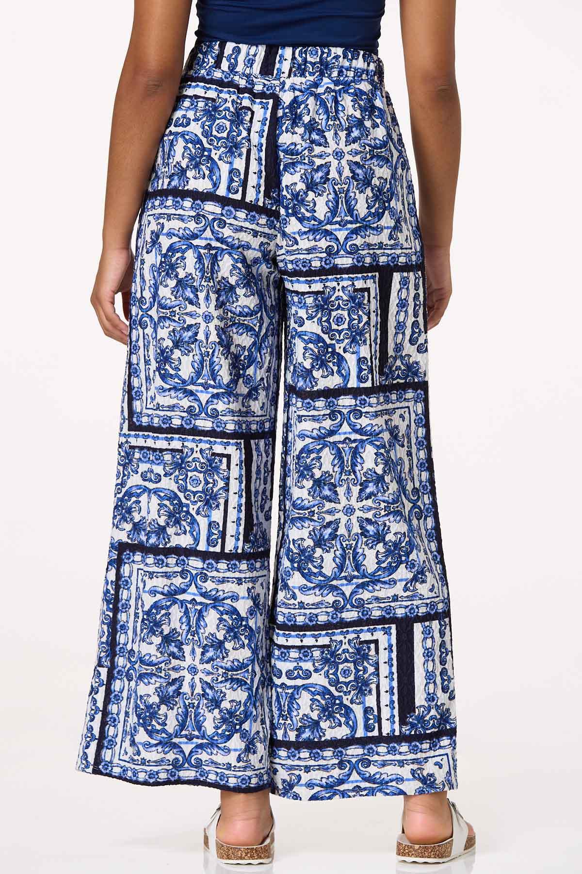  Cato Fashions | Cato Textured Blue Floral Pants