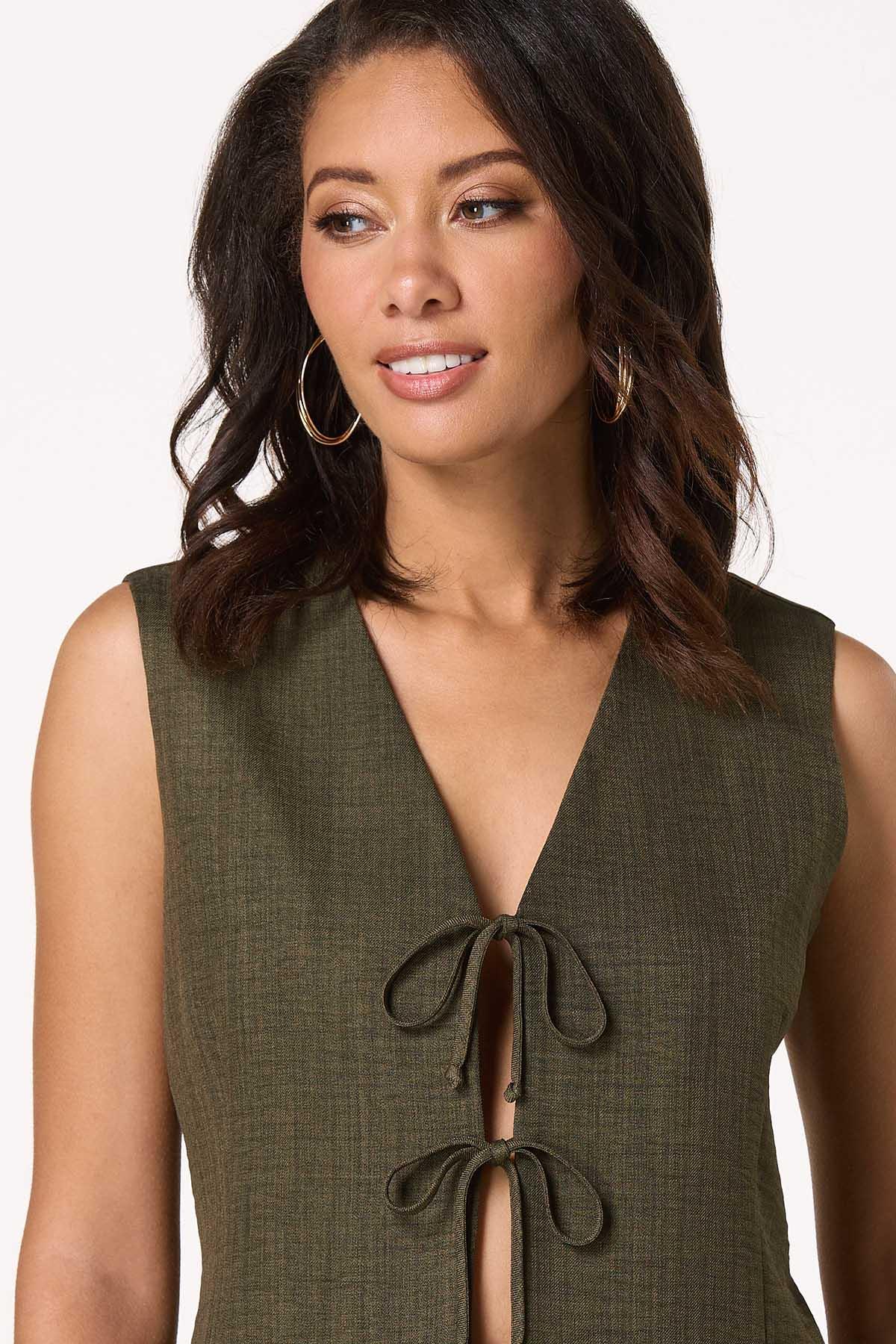  Cato Fashions | Cato Triple Tie Front Vest