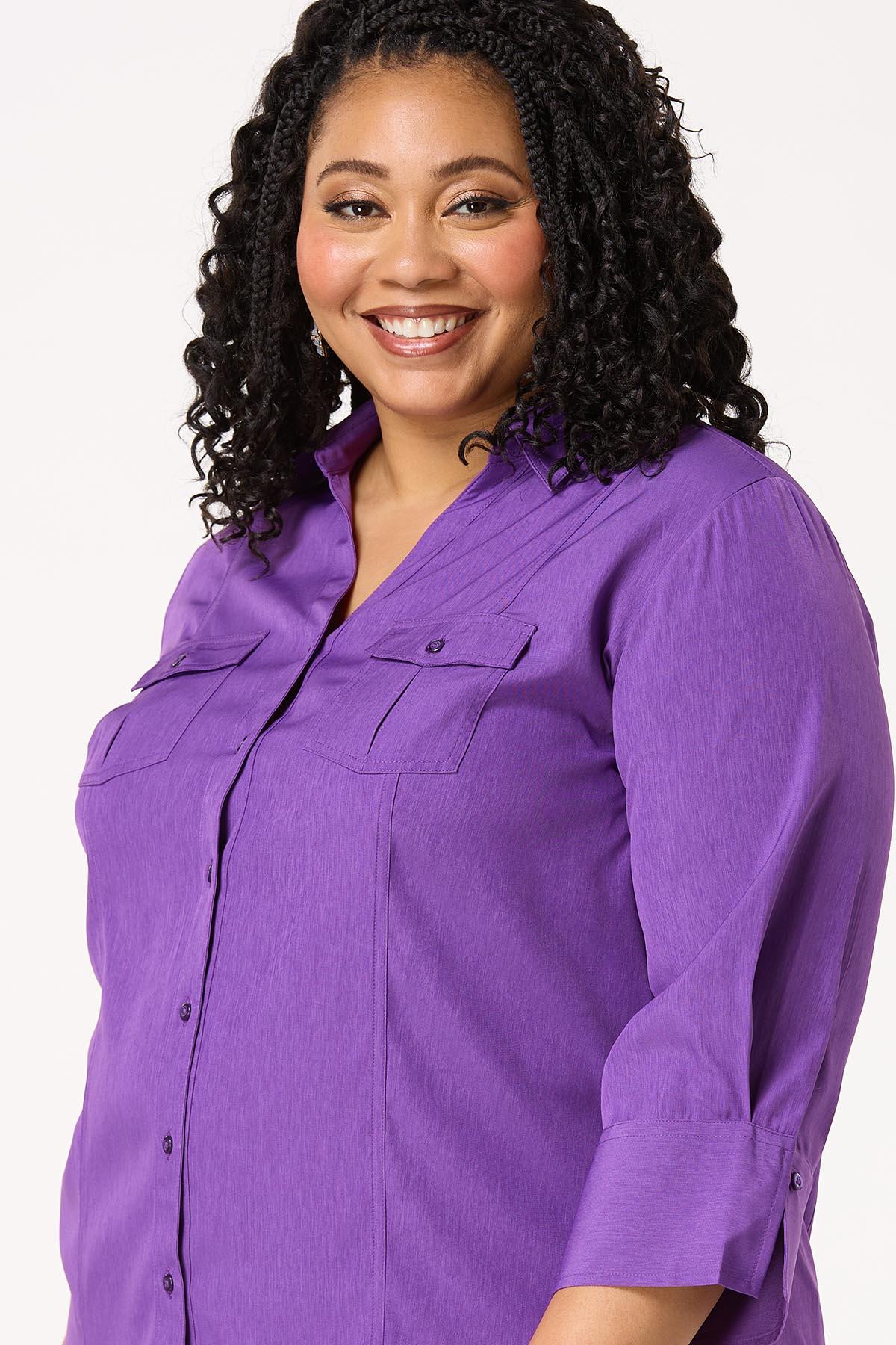  Cato Fashions | Cato Plus Size Collared Button Down Shirt