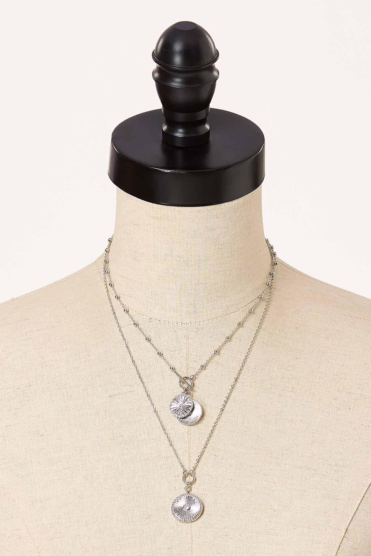  Cato Fashions | Cato Charm Disc Pendant Layered Necklace