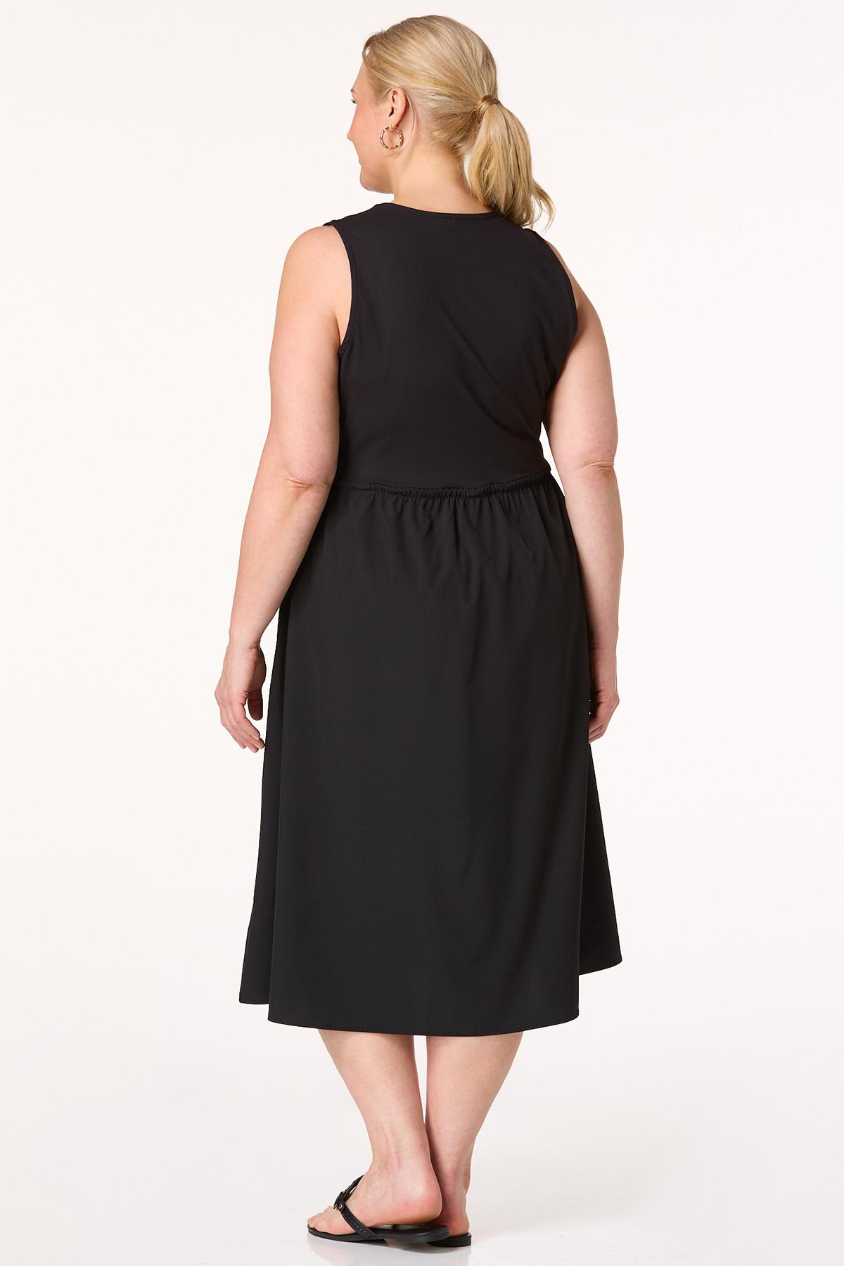 Cato Fashions | Cato Plus Size Fabric Mix Cinch Waist Dress