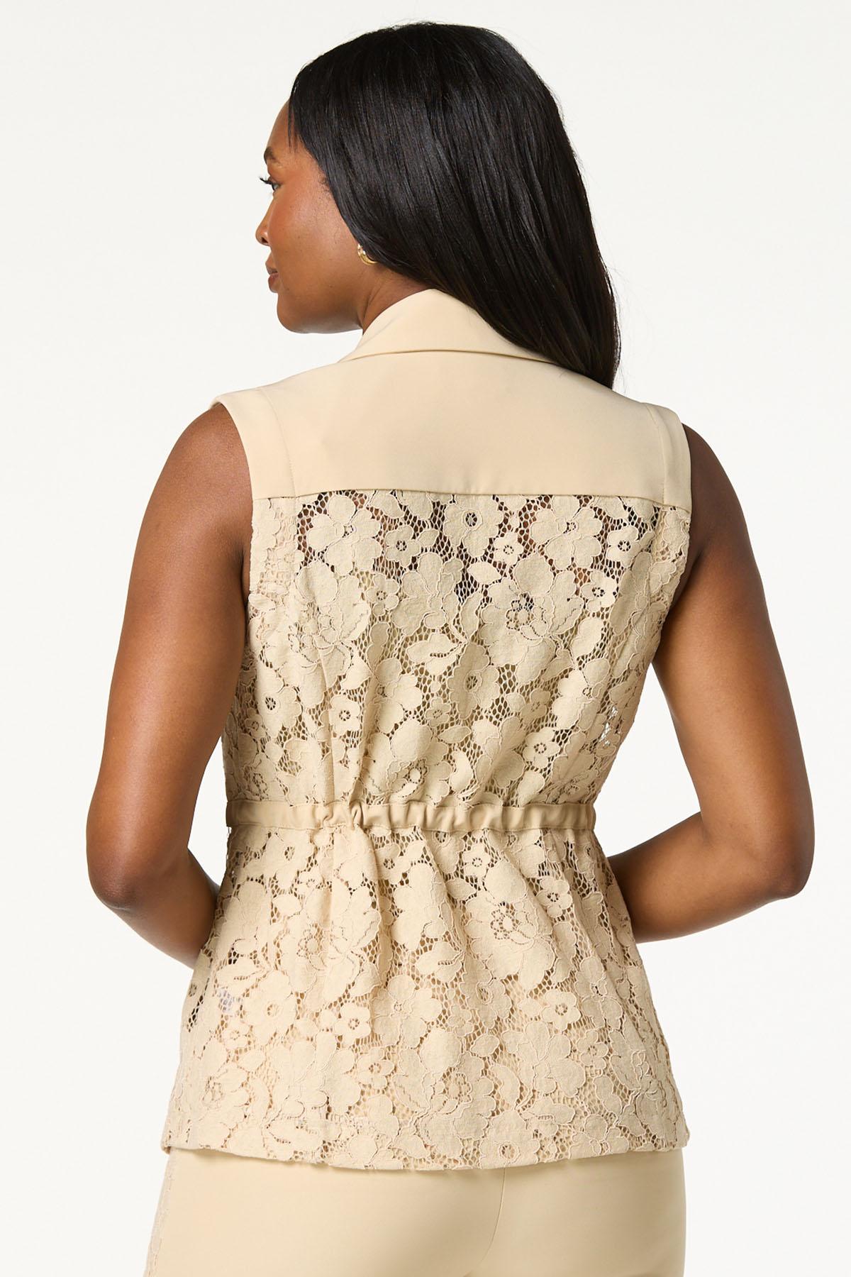  Cato Fashions | Cato Lace Detail Tie Front Vest