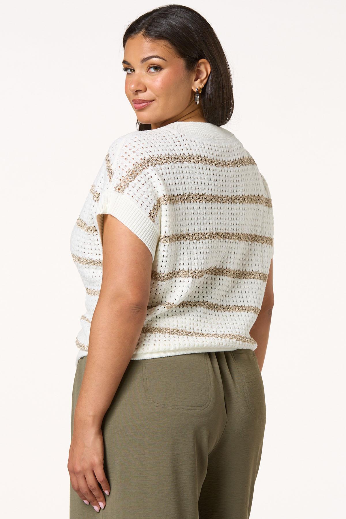  Cato Fashions | Cato Plus Size Shine Stripe Pullover Sweater