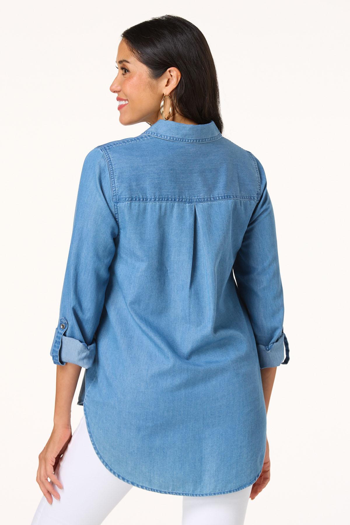  Cato Fashions | Cato Chambray High Low Shirt
