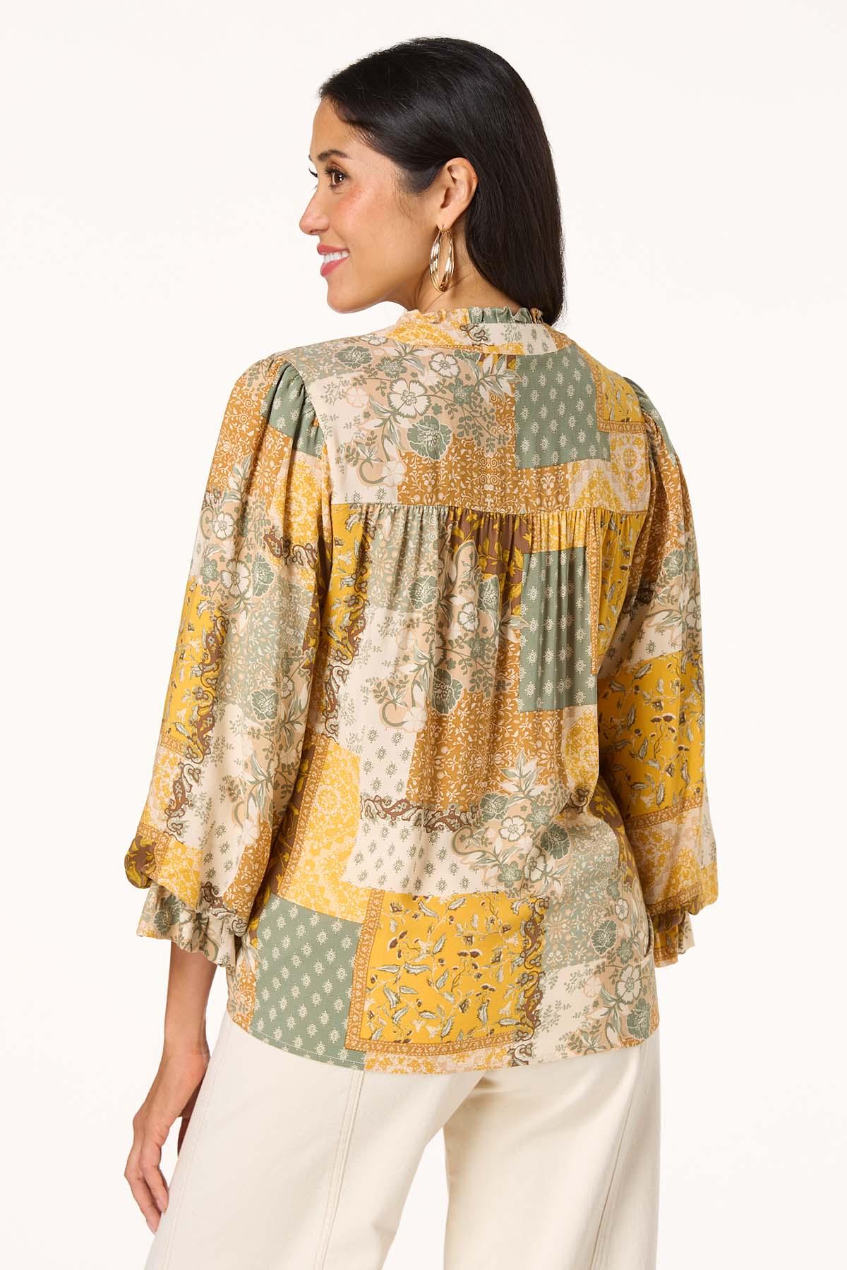  Cato Fashions | Cato Patchwork Print Button Down Top