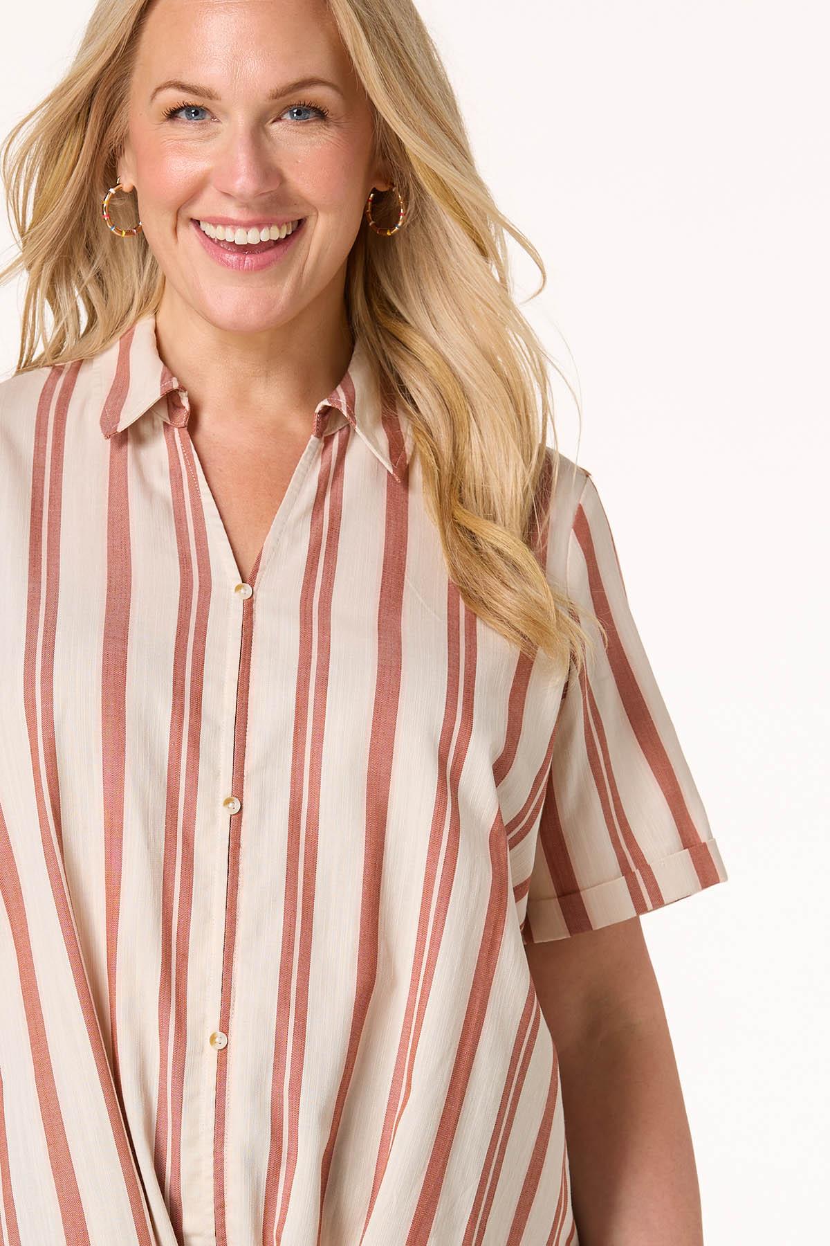 Cato Fashions | Cato Plus Size Striped Tie Hem Top