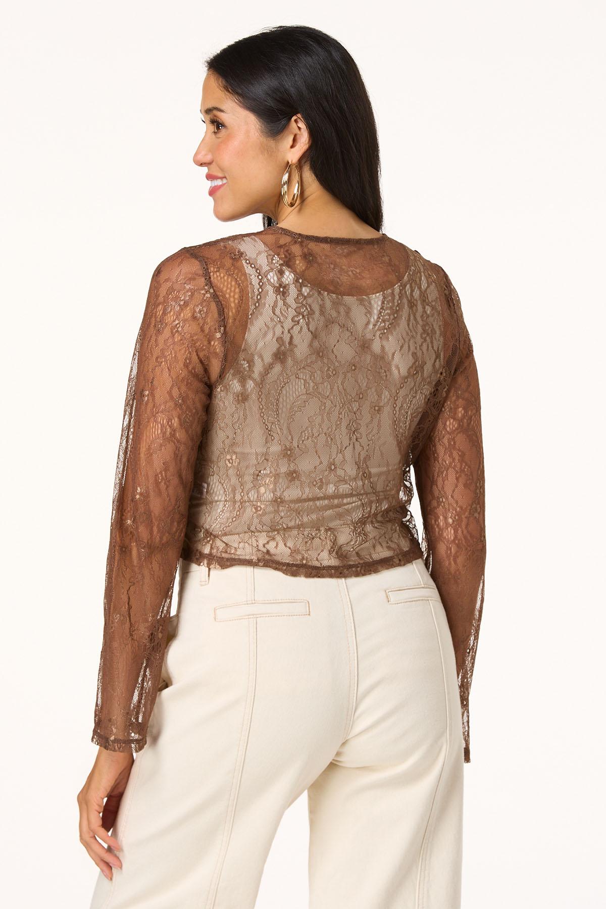  Cato Fashions | Cato Cropped Lace Cardi