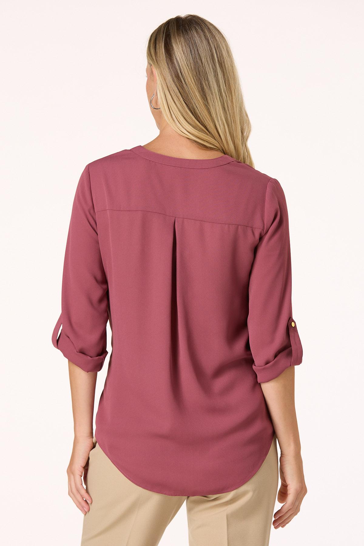 Cato Fashions | Cato Solid Zip Front Equipment Top