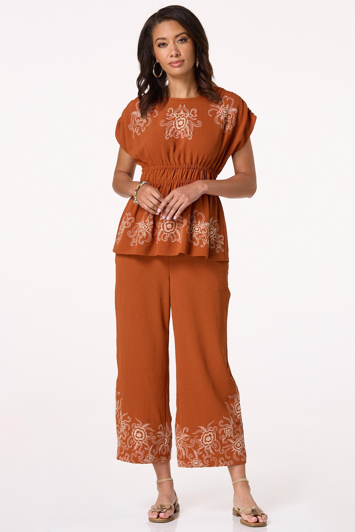  Cato Fashions | Cato Embroidered Floral Airflow Cinch Top