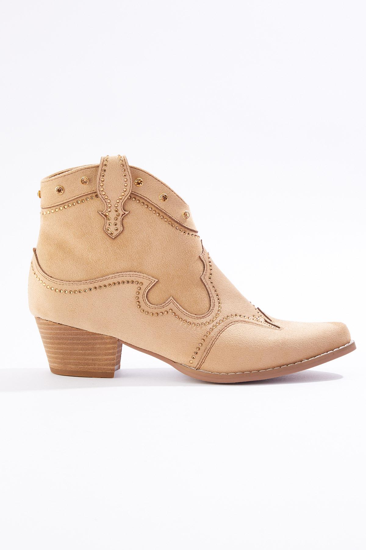  Cato Fashions | Cato Embellished Trim Western Booties