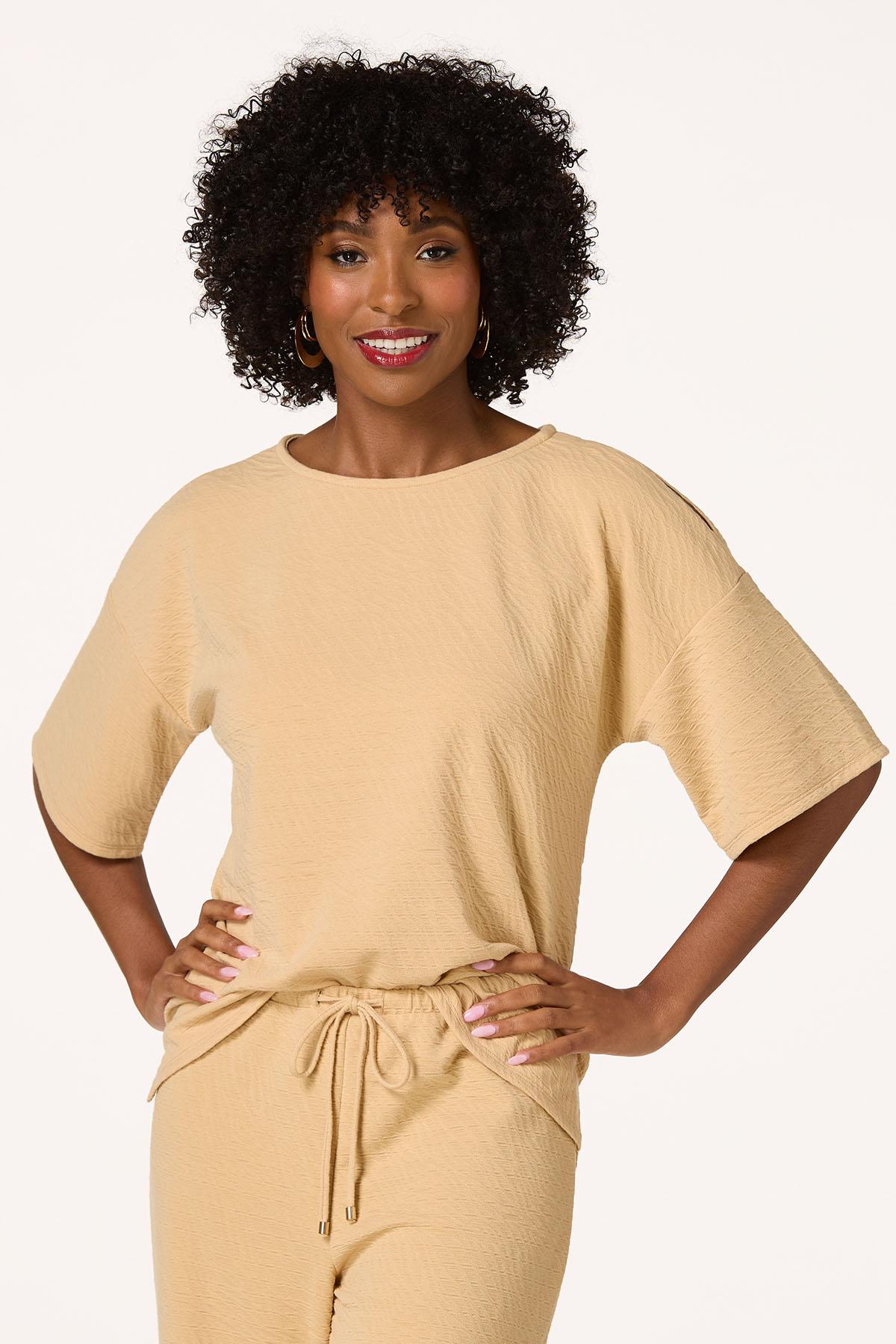  Cato Fashions | Cato Textured Cold Shoulder Top