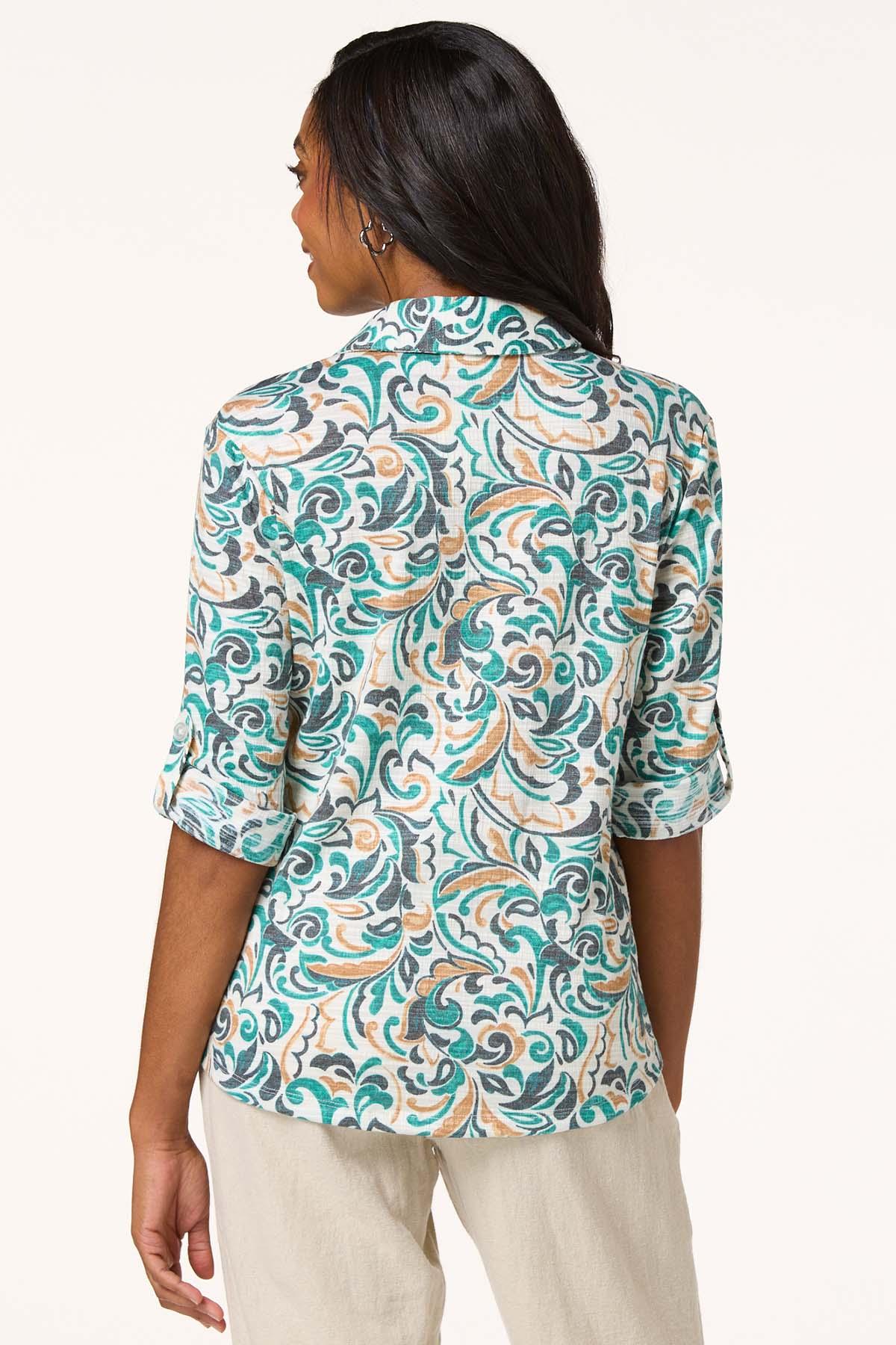Cato Fashions | Cato Floral Paisley Button Down Top