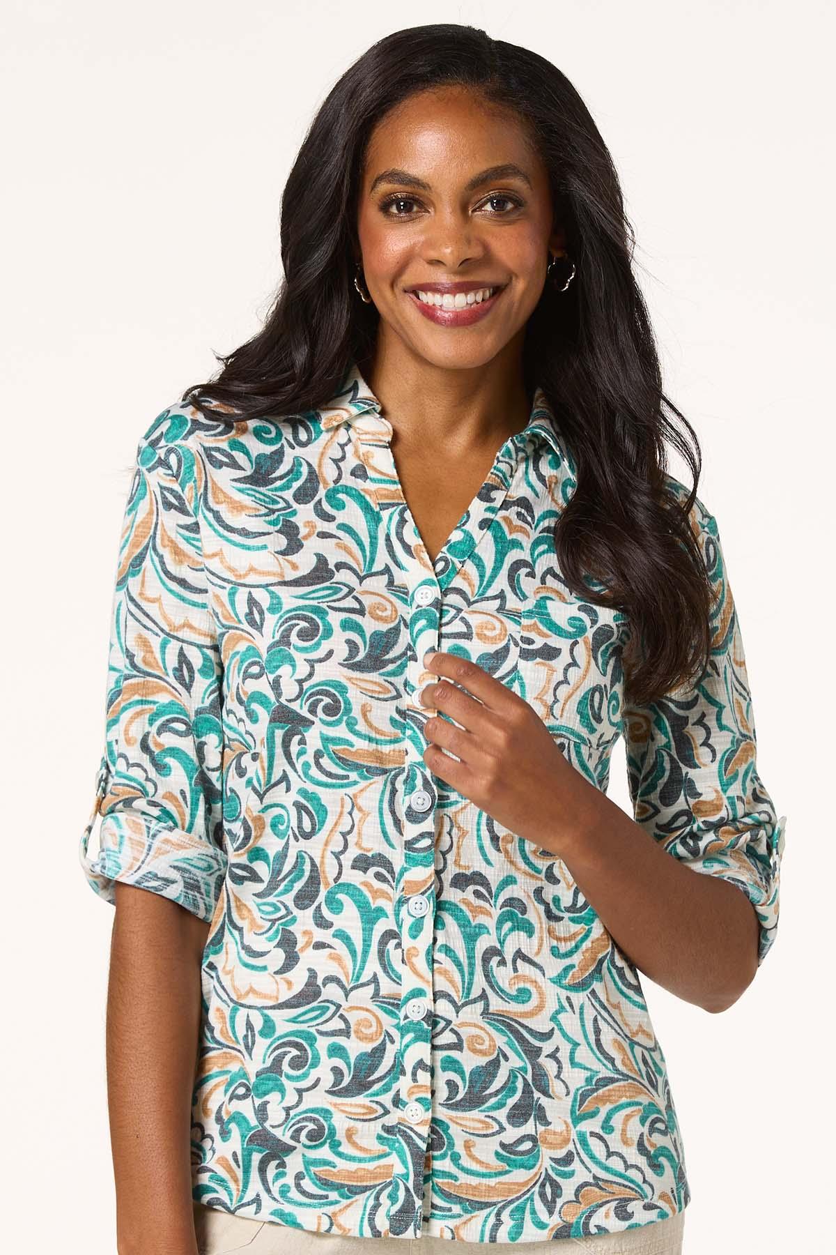Cato Fashions | Cato Floral Paisley Button Down Top