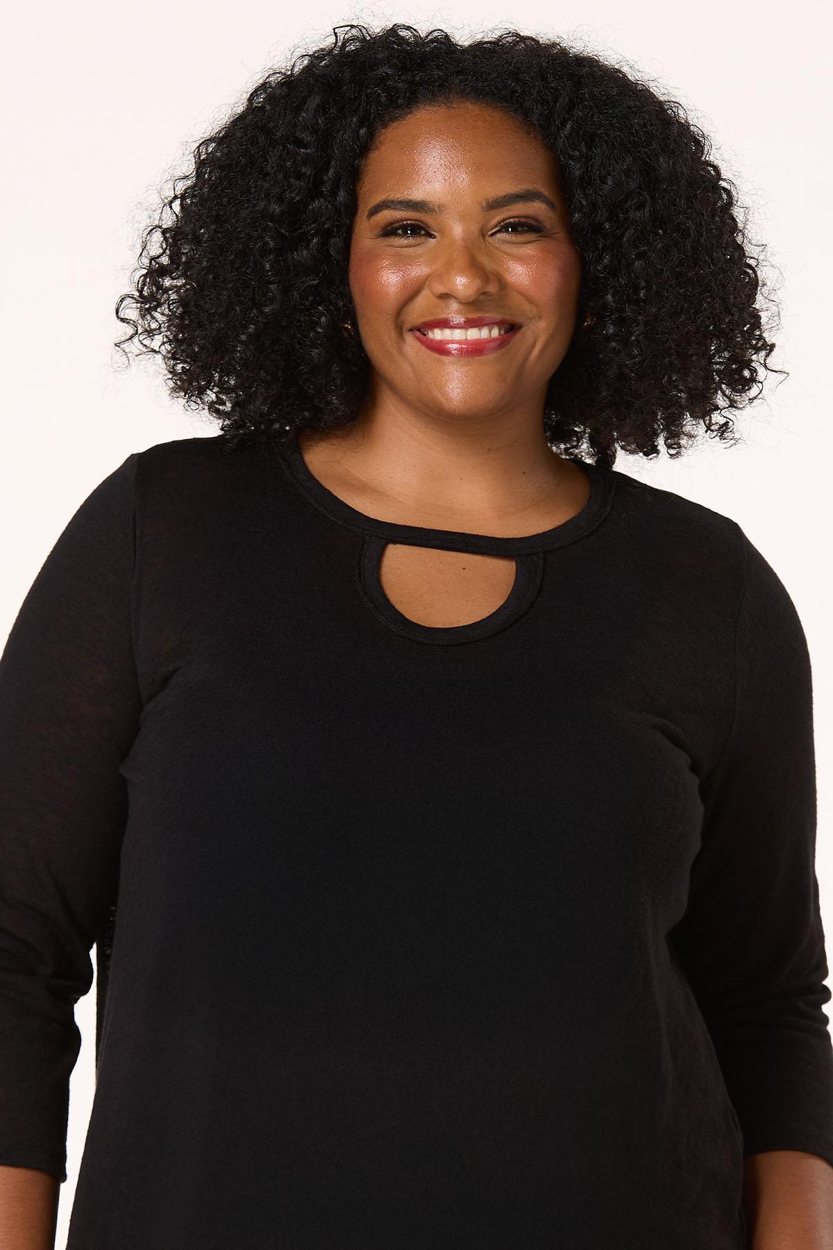 Cato Fashions | Cato Plus Size Solid Cutout Hacci Top