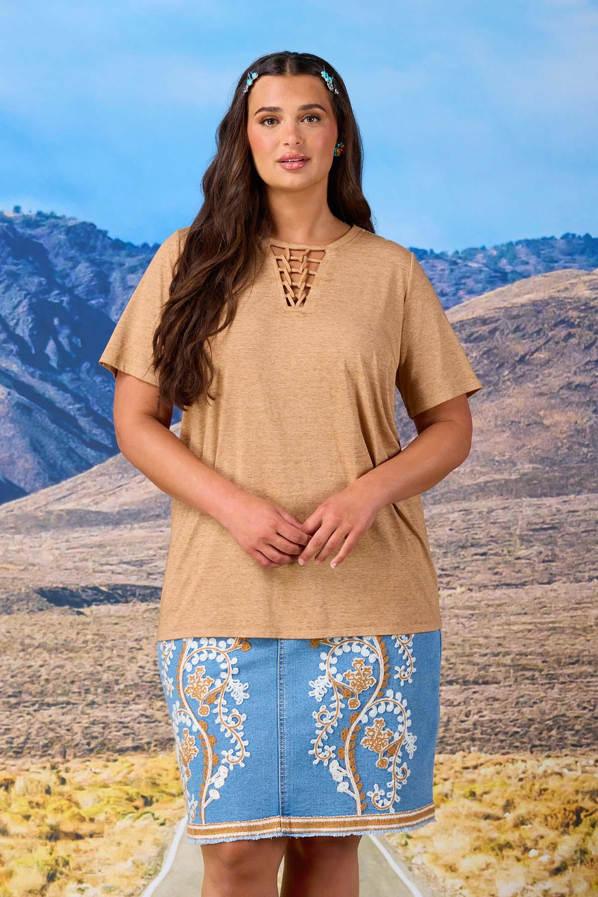 Cato Fashions | Cato Plus Size Festival Cutout Top