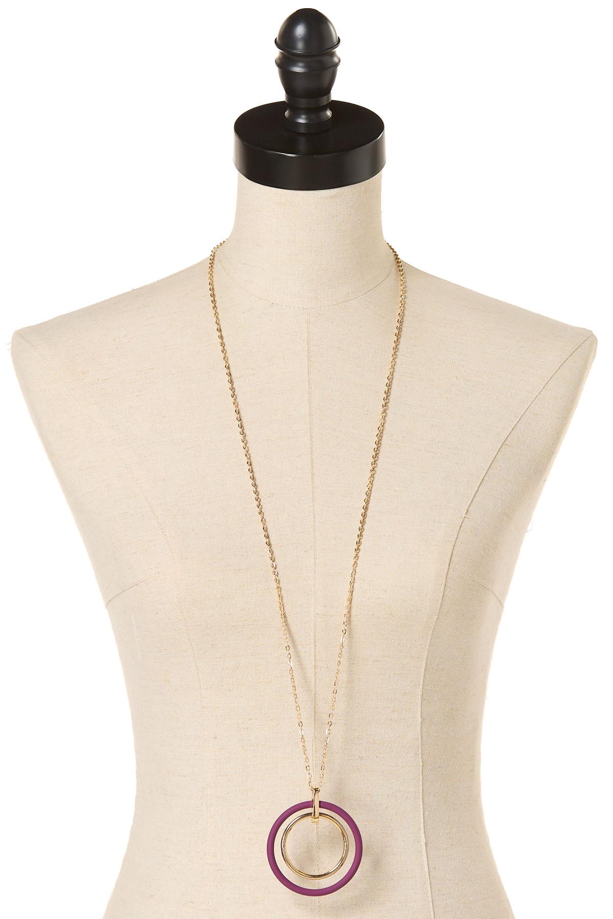Cato Fashions | Cato Large Rubber Circle Long Necklace Set